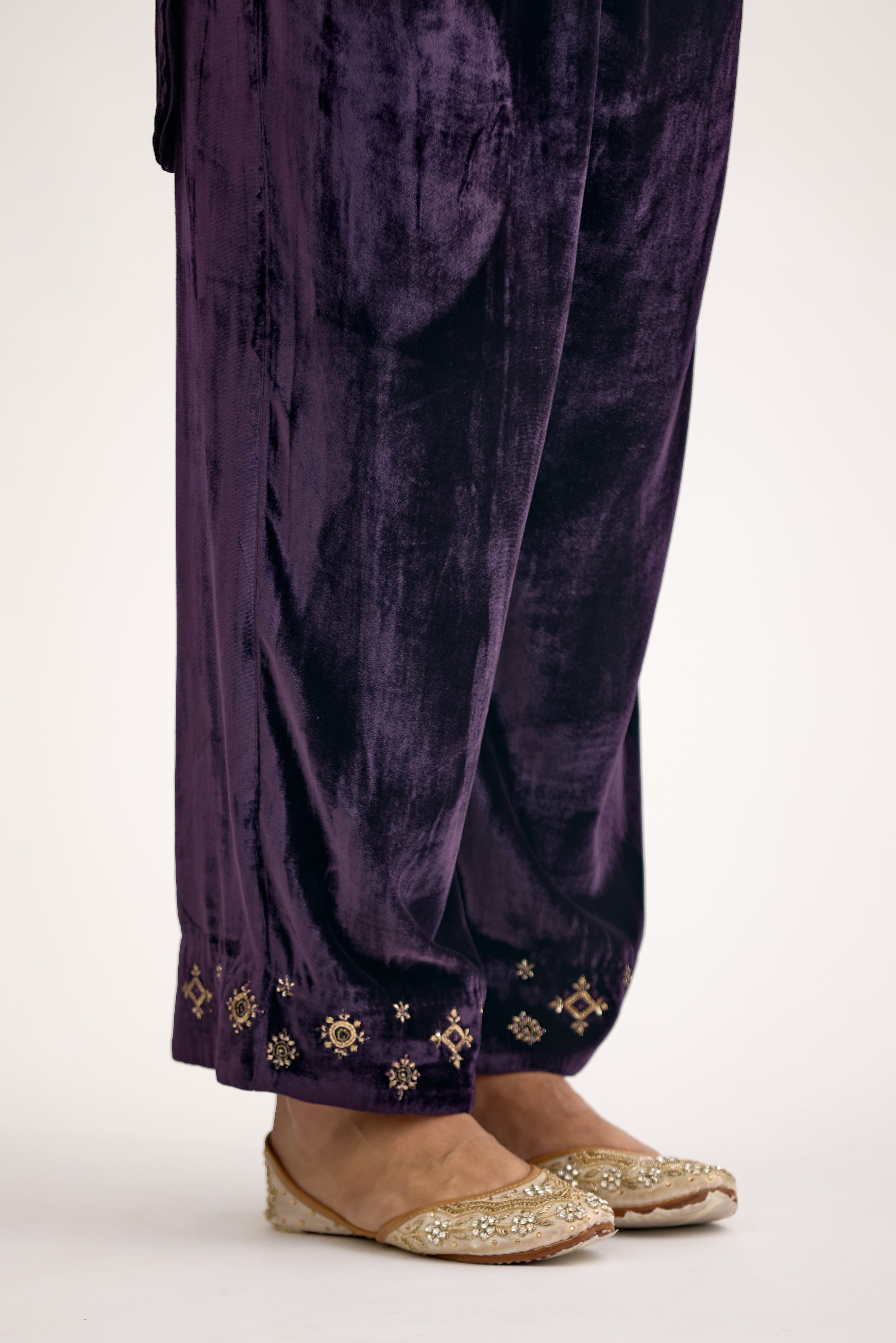 The Royal Cutdana Velvet Edit Co-Ord Set