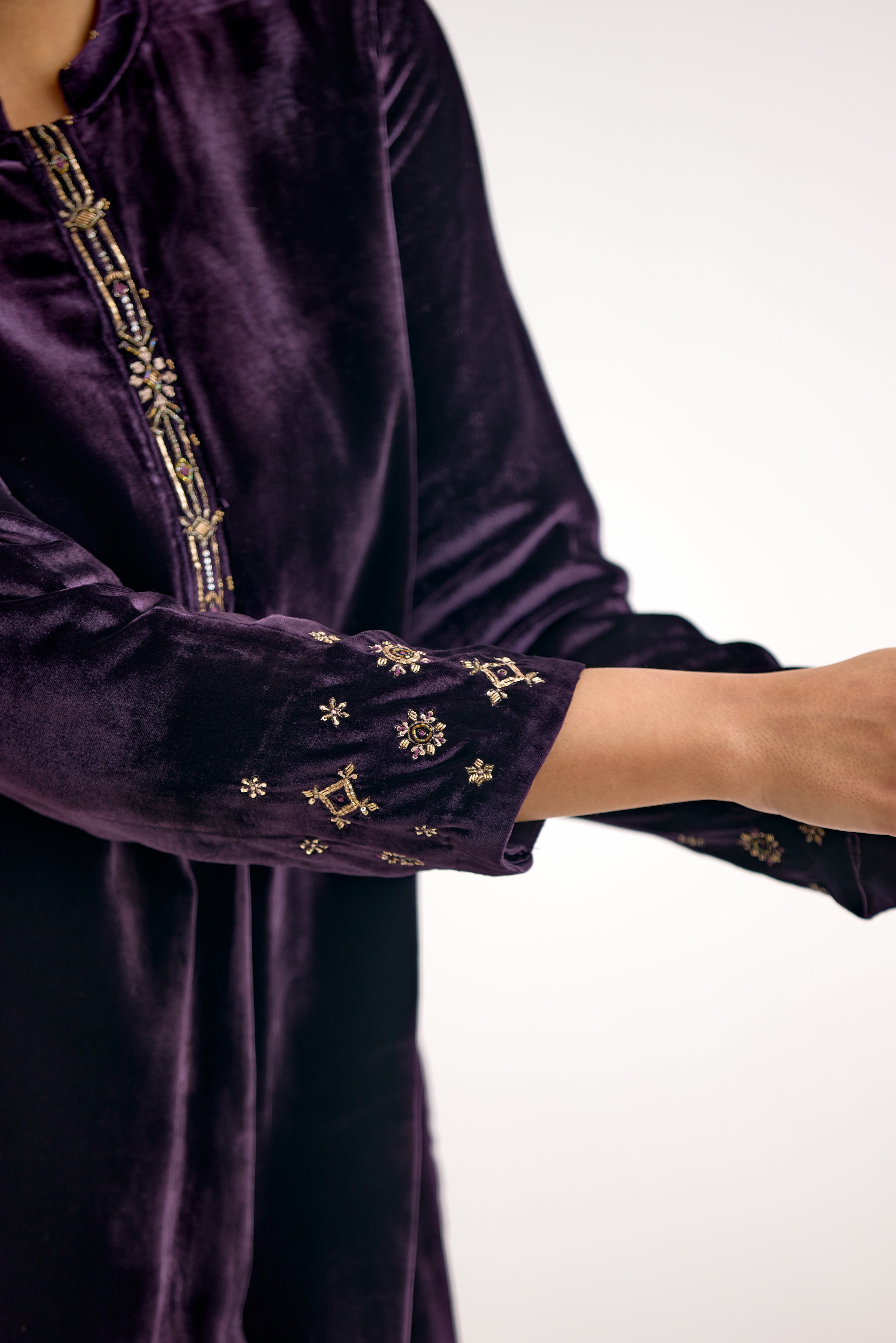 The Royal Cutdana Velvet Edit Co-Ord Set