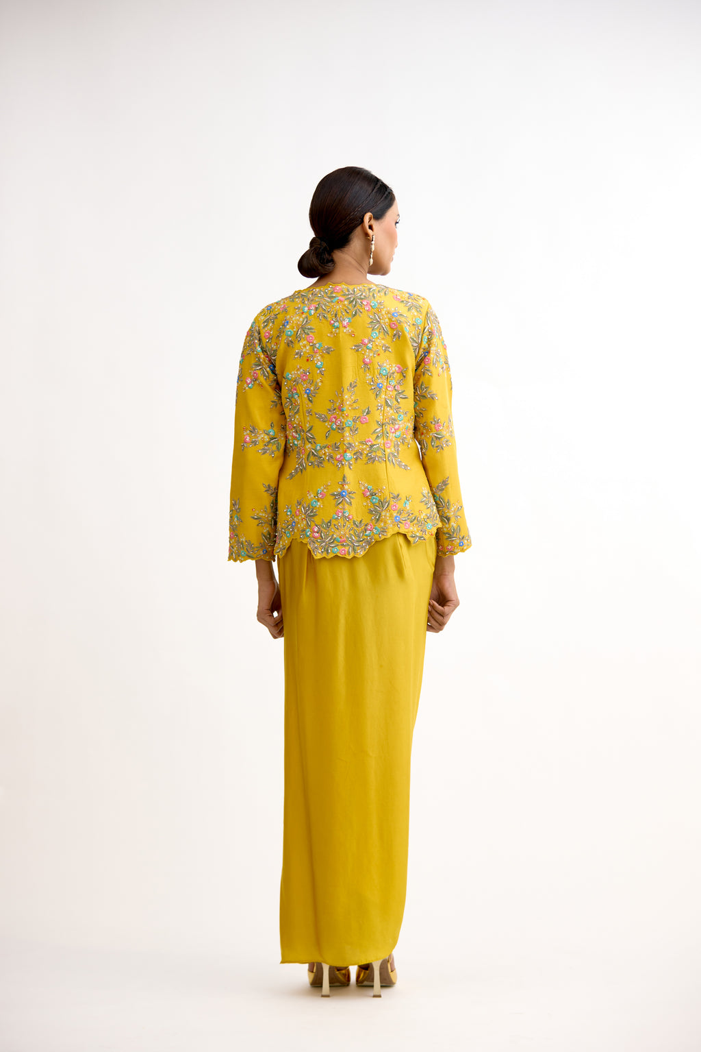 Rajsi Dabka Moti Silk Indo Western