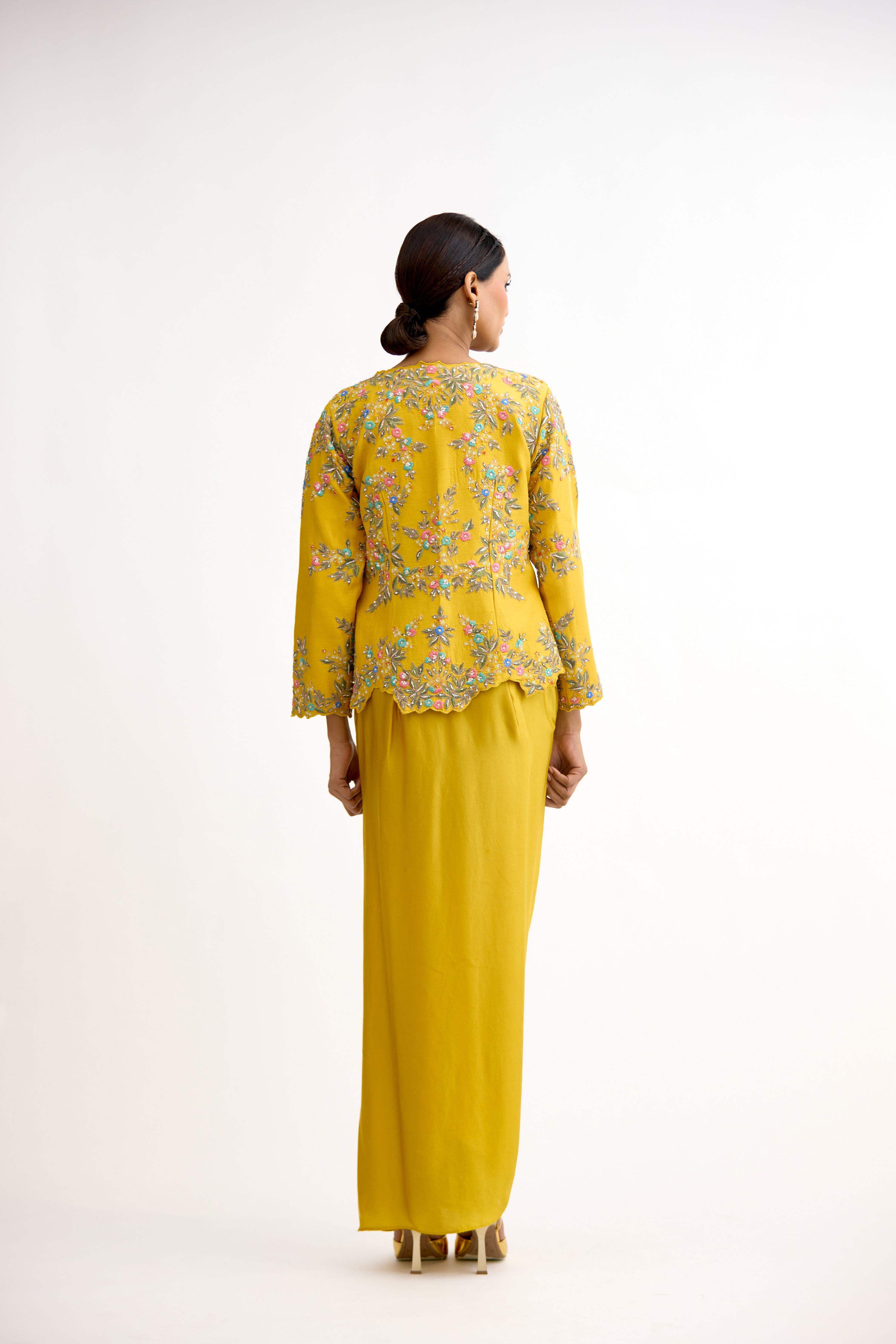 Rajsi Dabka Moti Silk Indo Western