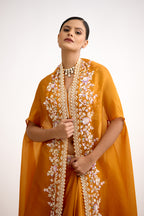 Saanjh Shimmer Indo Western With Cape Set