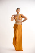 Saanjh Shimmer Indo Western With Cape Set