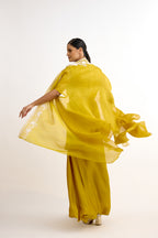 Noor-e-Organza Satin Silk Indo Western With Cape Set