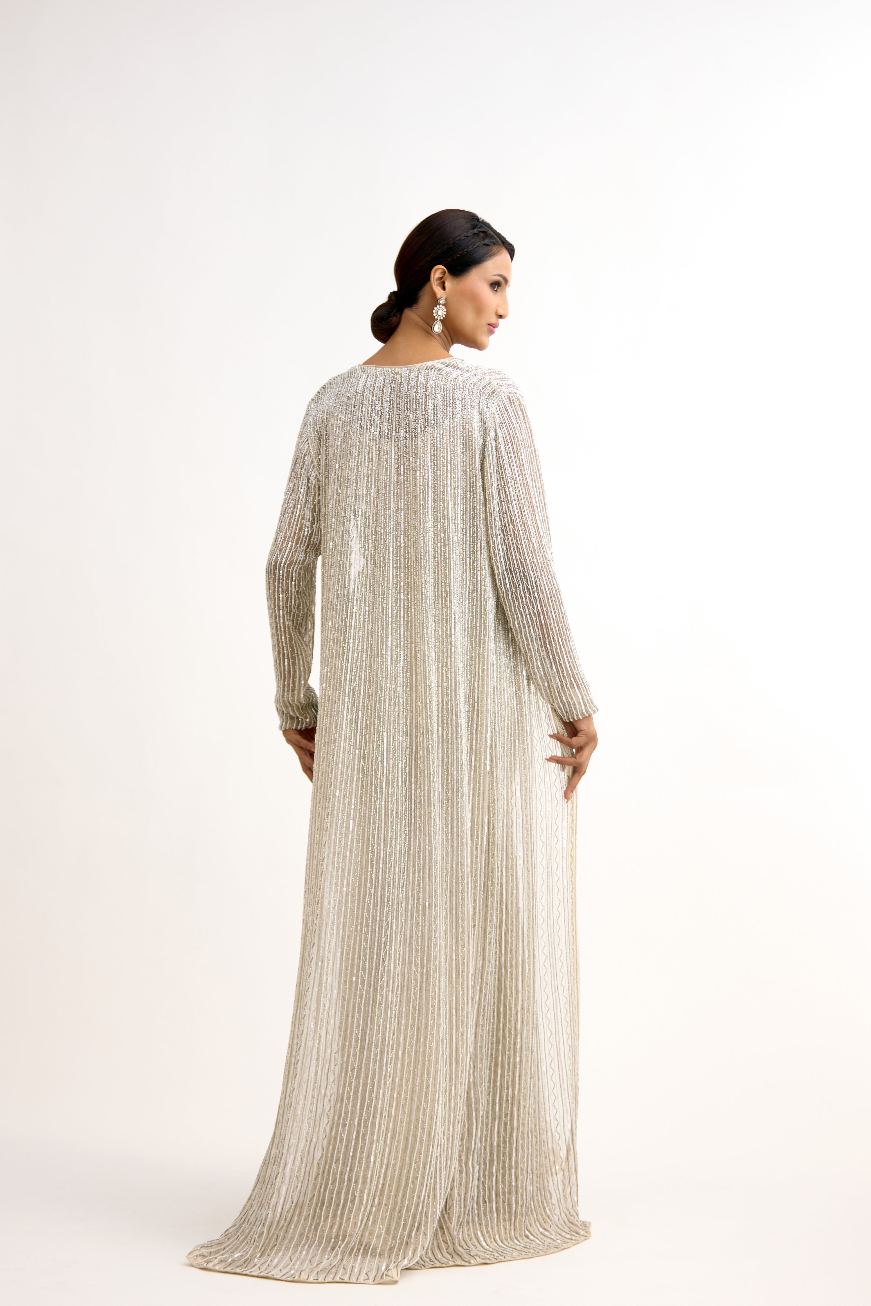 Rajkumari Aura Organza Indo Western With Cape Set