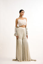 Rajkumari Aura Organza Indo Western With Cape Set