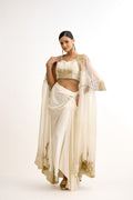 Rajwada Gold Thread Regal Indo Western With Cape Set