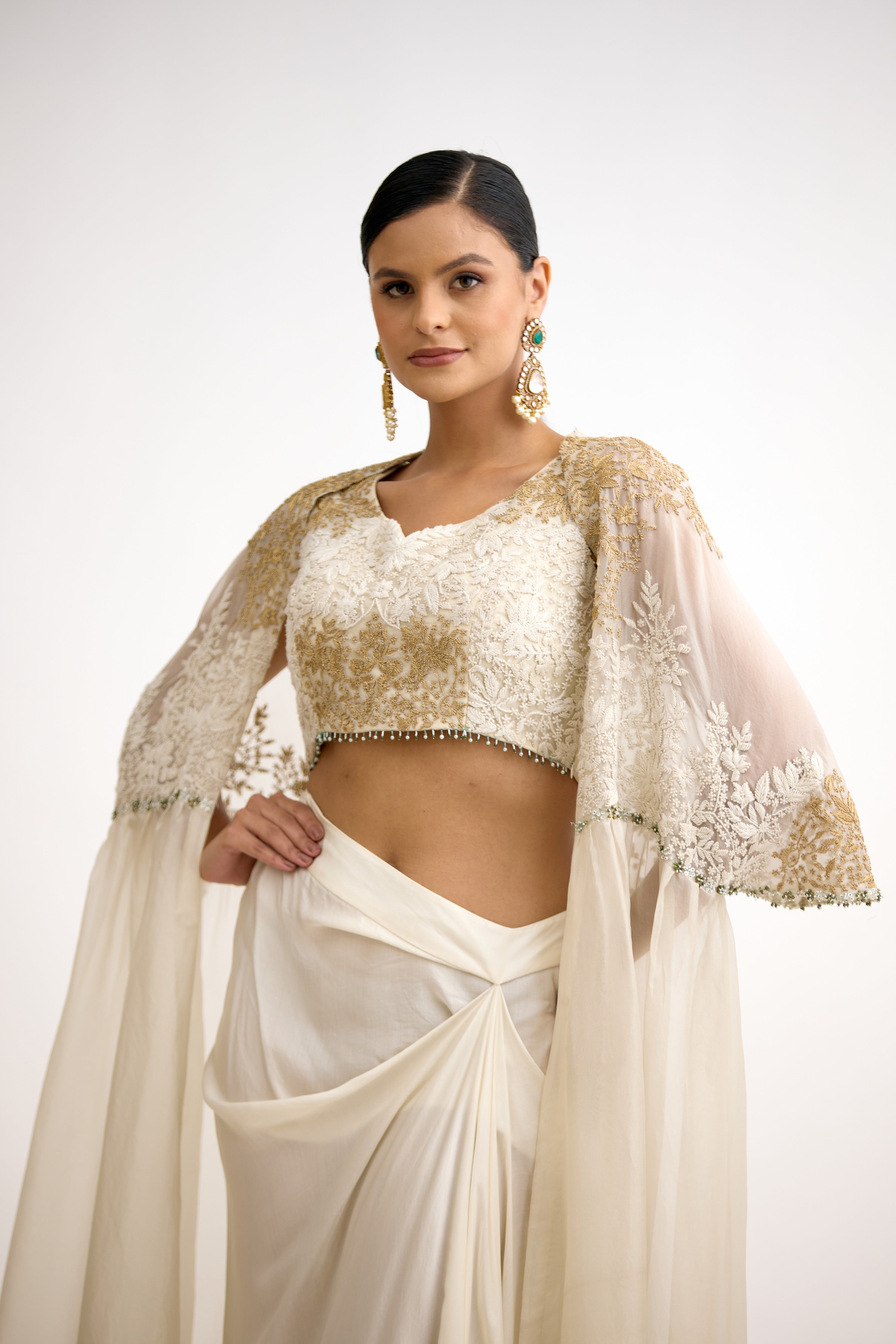 Rajwada Gold Thread Regal Indo Western With Cape Set
