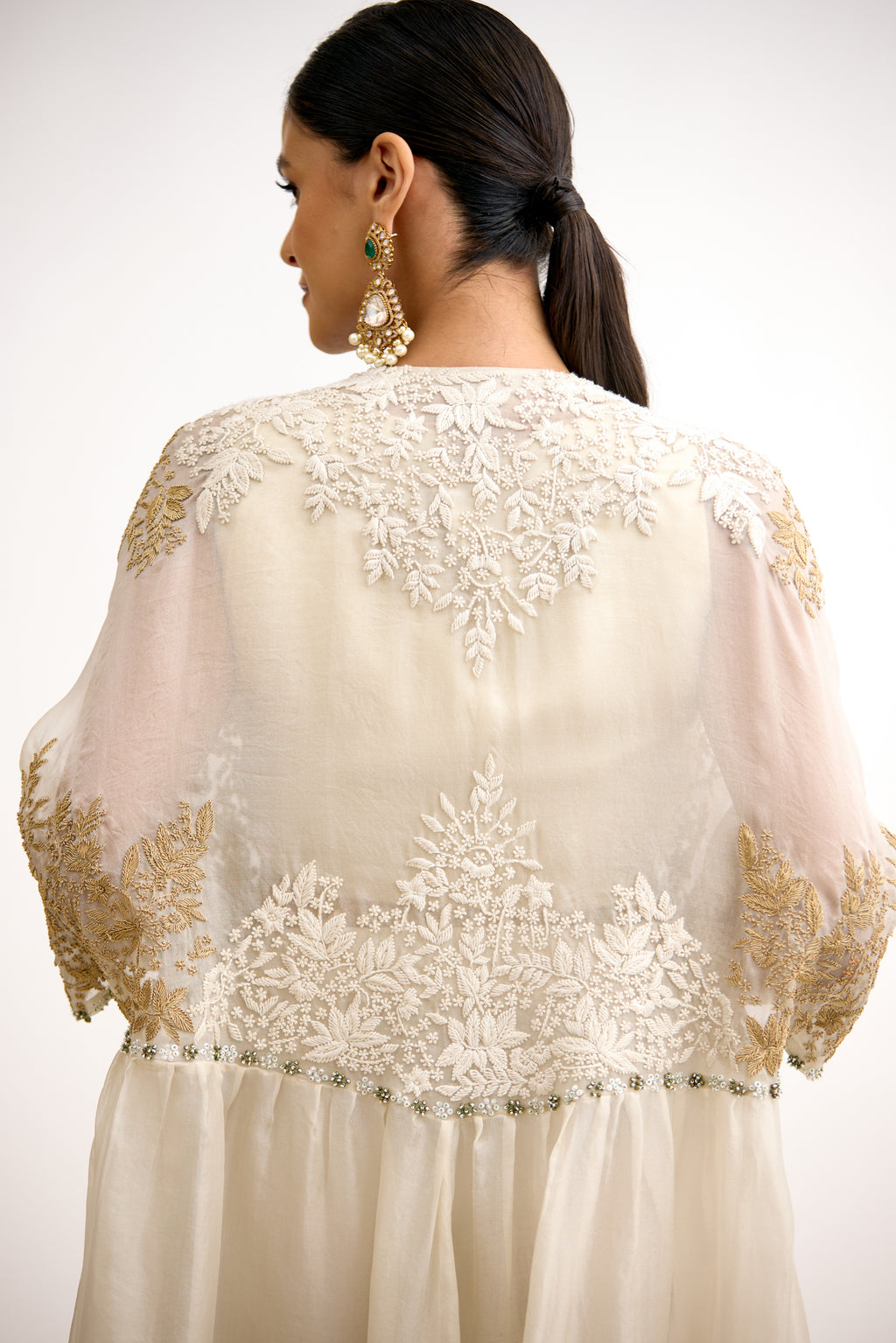 Begum Royale Cutdana Handcrafted Indo-Western With Cape Set