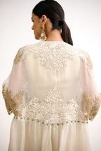 Begum Royale Cutdana Handcrafted Indo-Western With Cape Set