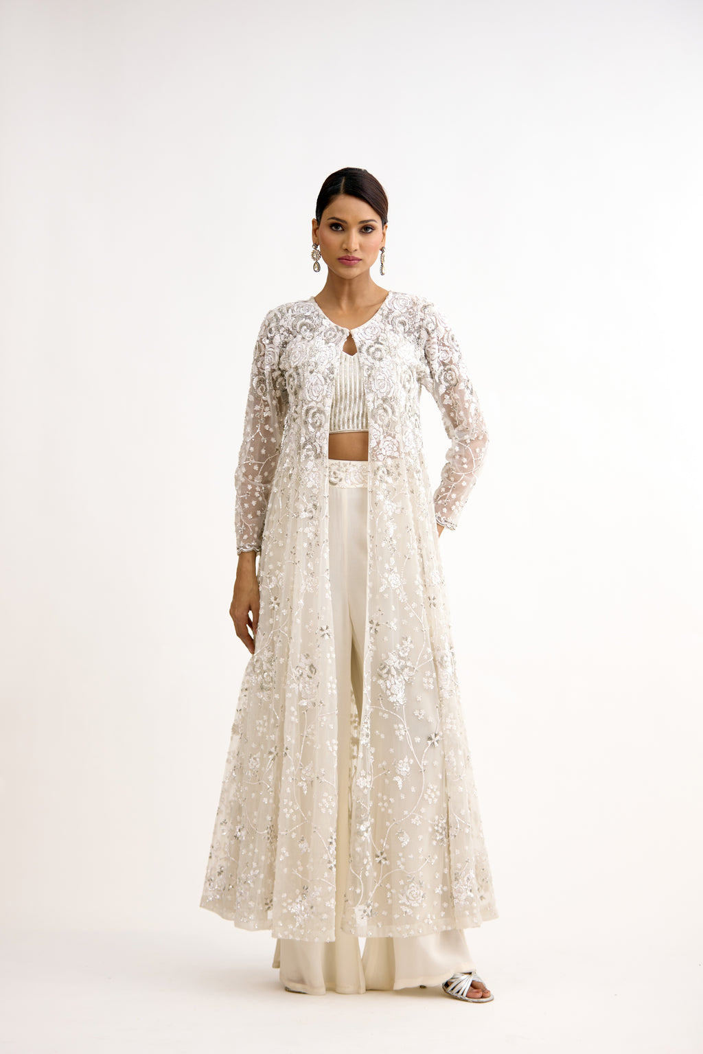 Begum Royale Cutdana Handcrafted Indo-Western With Cape Set