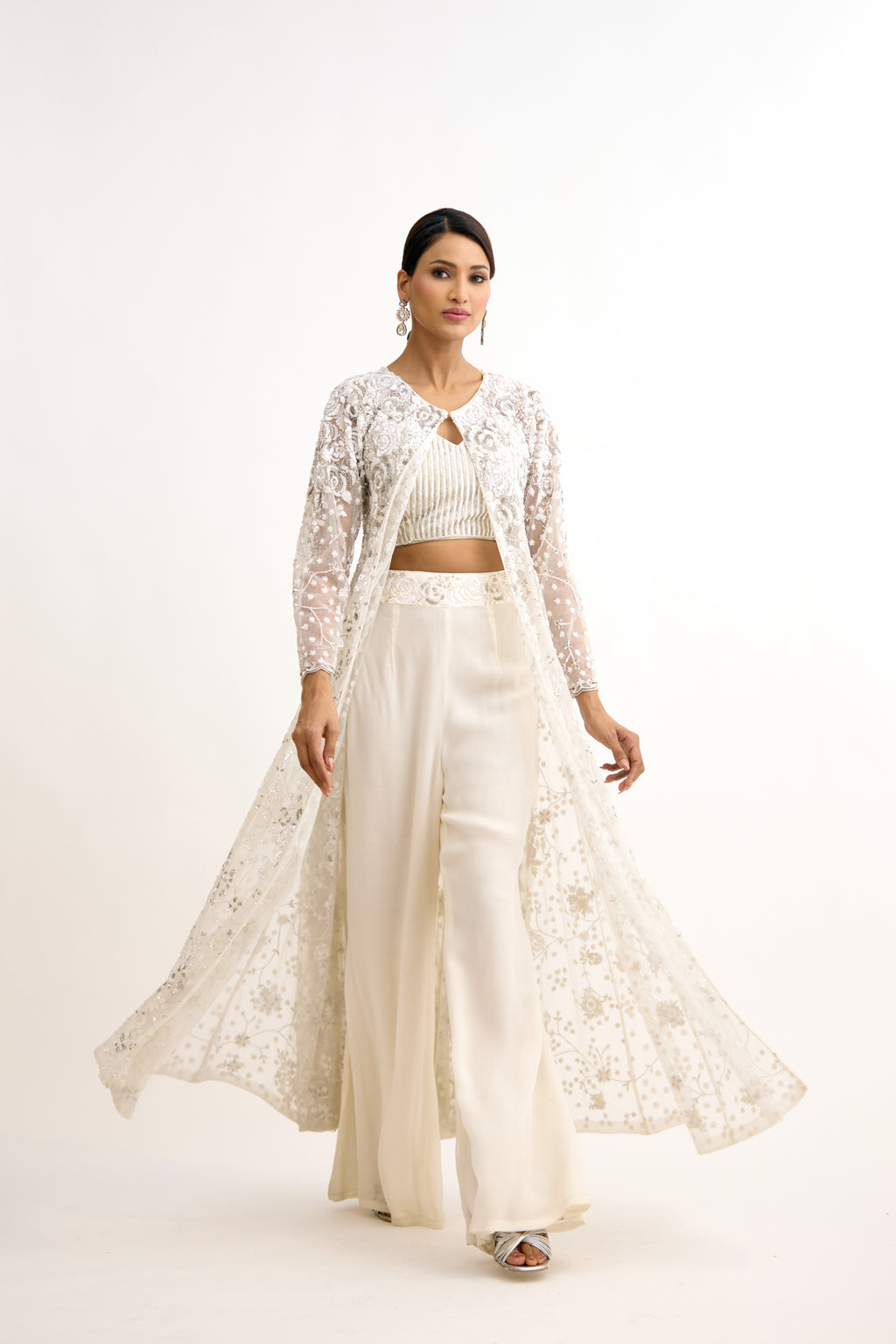 Begum Royale Cutdana Handcrafted Indo-Western With Cape Set