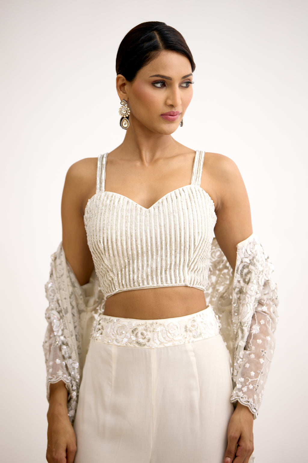 Begum Royale Cutdana Handcrafted Indo-Western With Cape Set