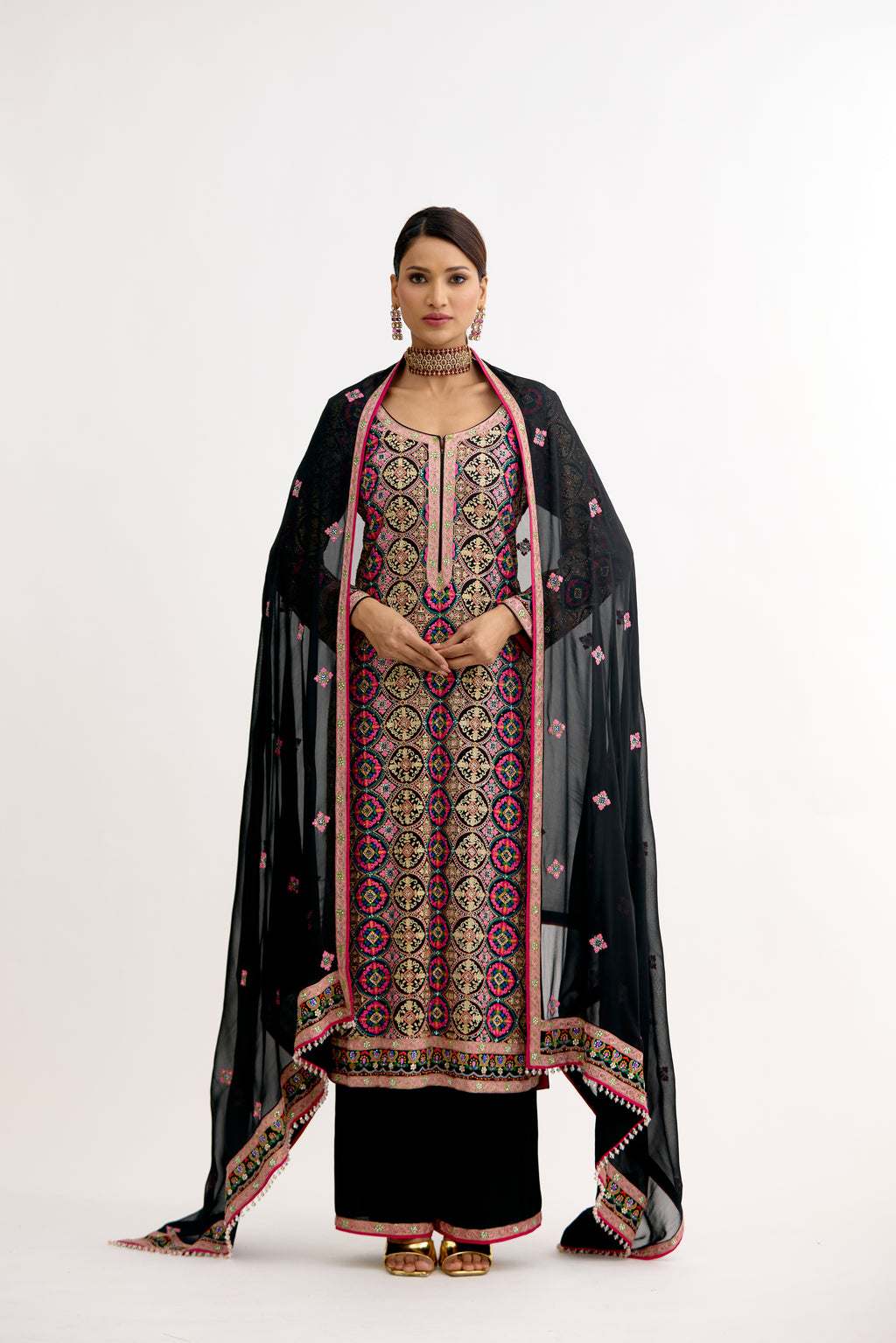Ziva Crystal Zari Suit Set