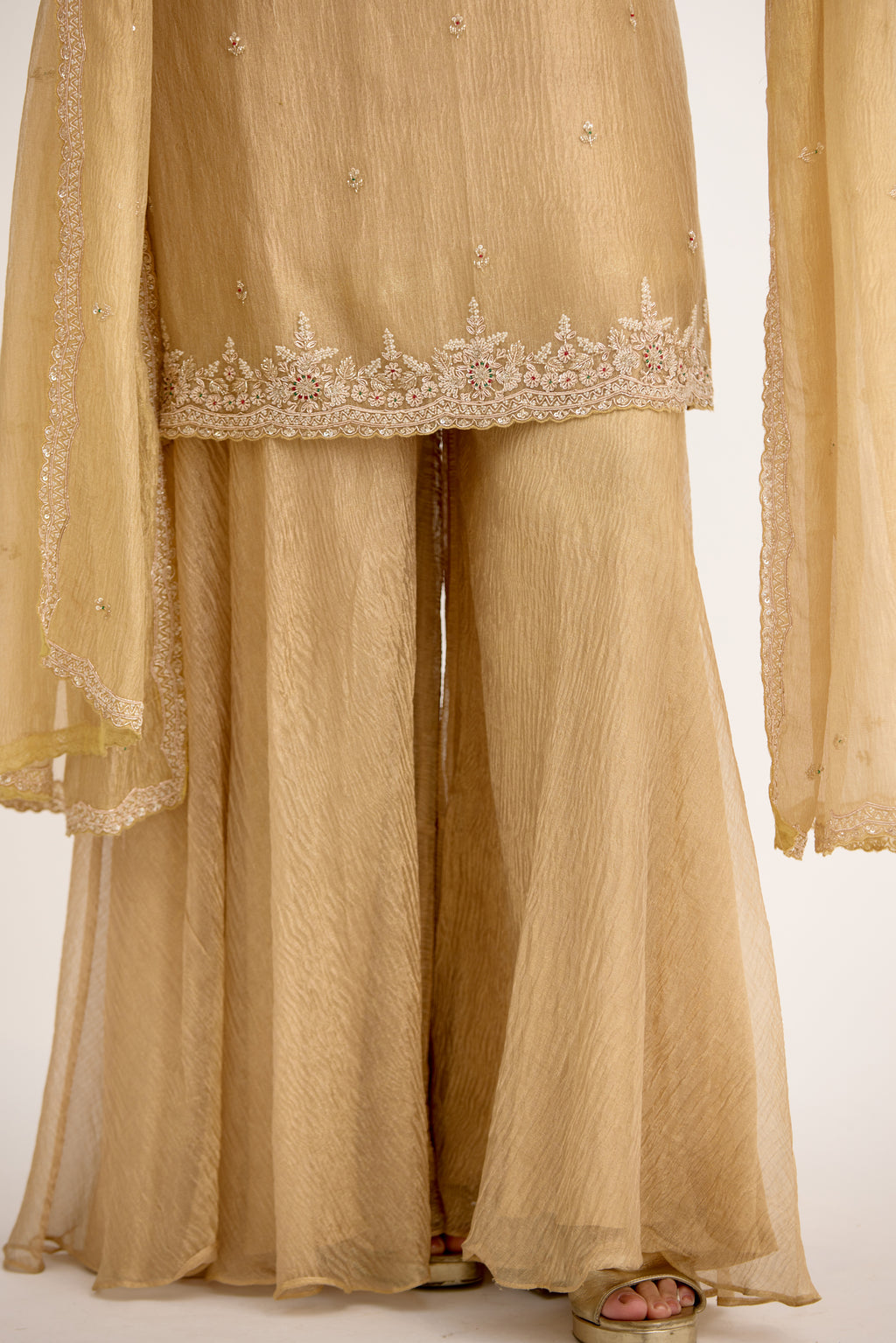 Aarzoo-e-Zar Tissue Sharara Suit Set