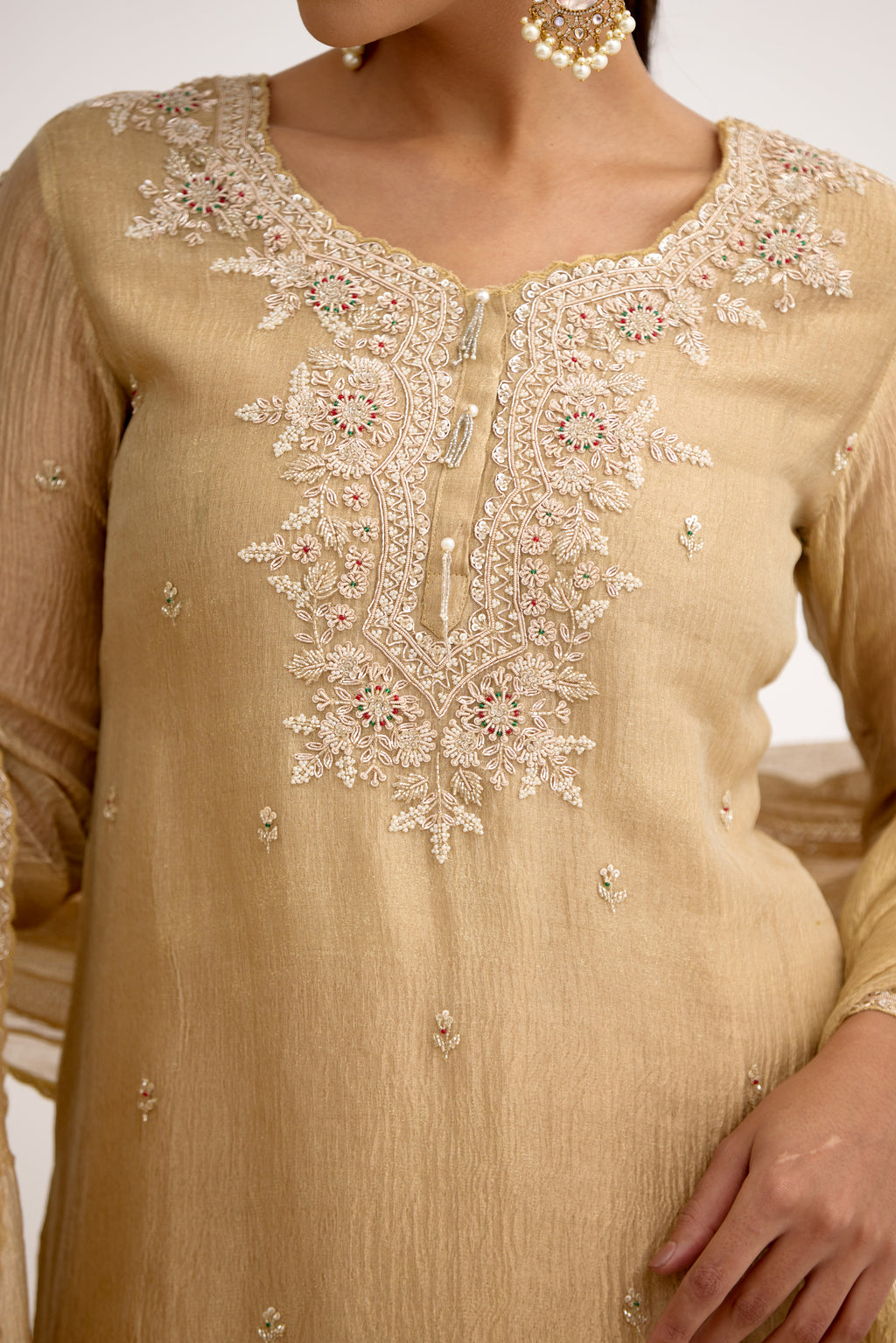 Aarzoo-e-Zar Tissue Sharara Suit Set