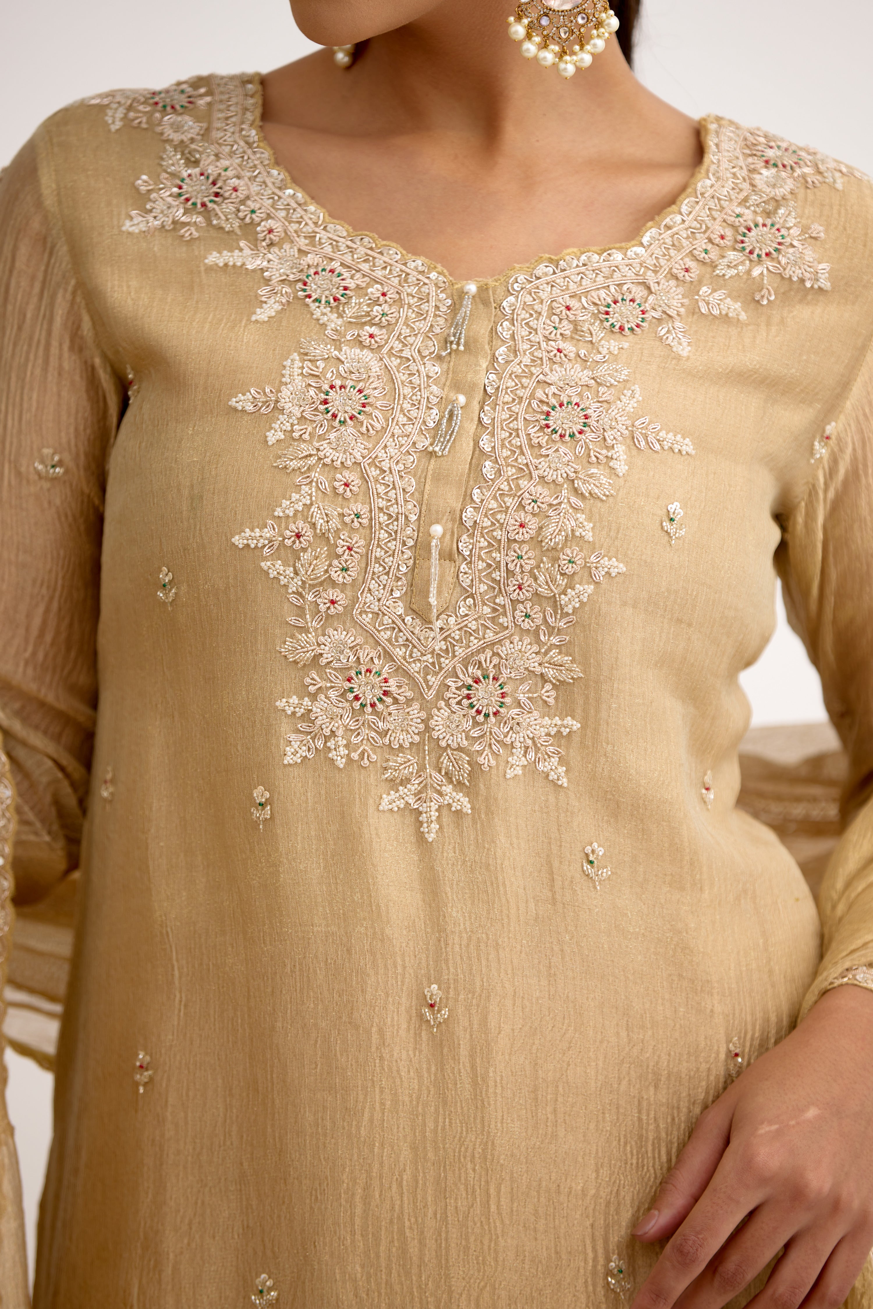 Aarzoo-e-Zar Tissue Sharara Suit Set