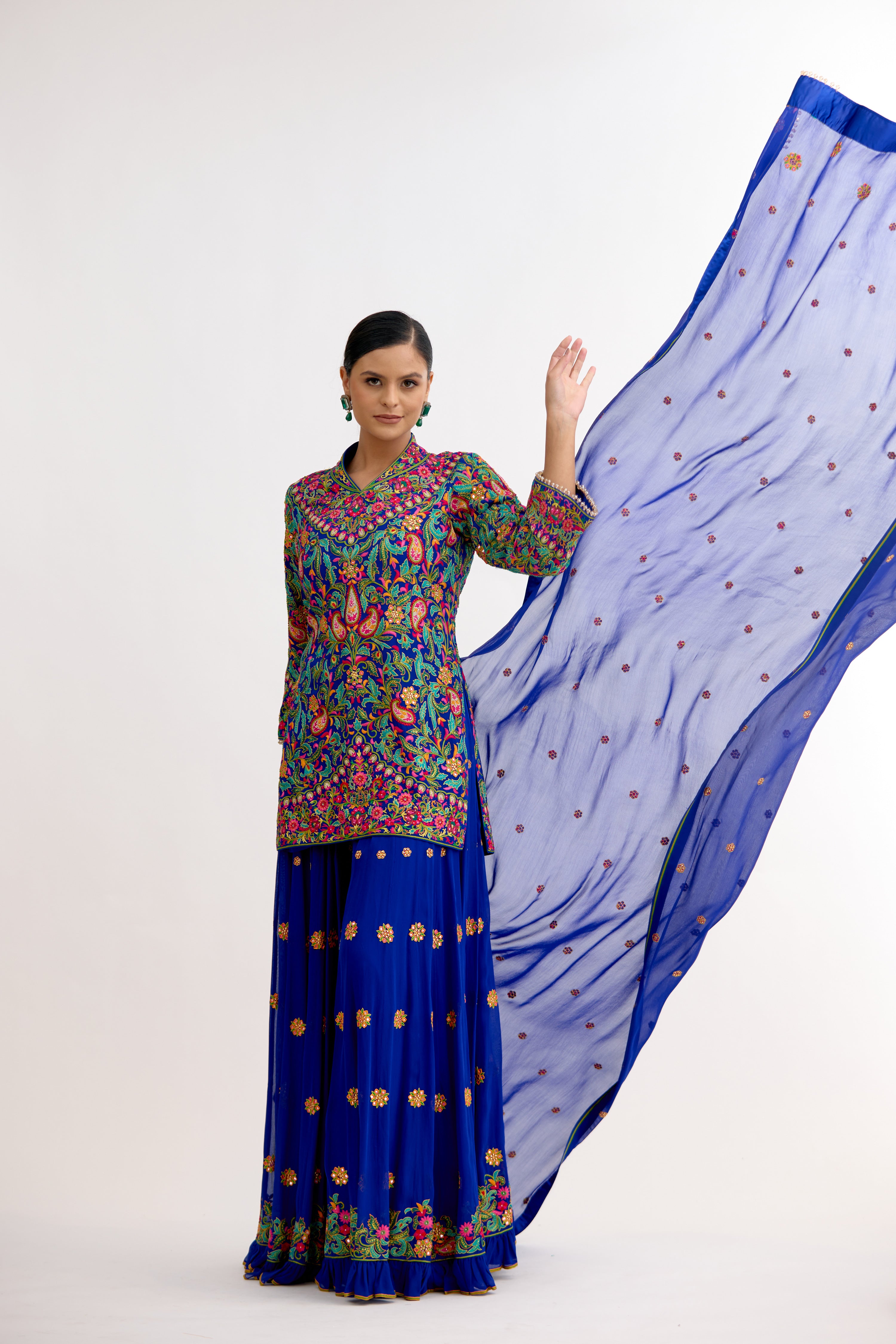 Jashn-e-Noor Georgette Regal Sharara Suit Set