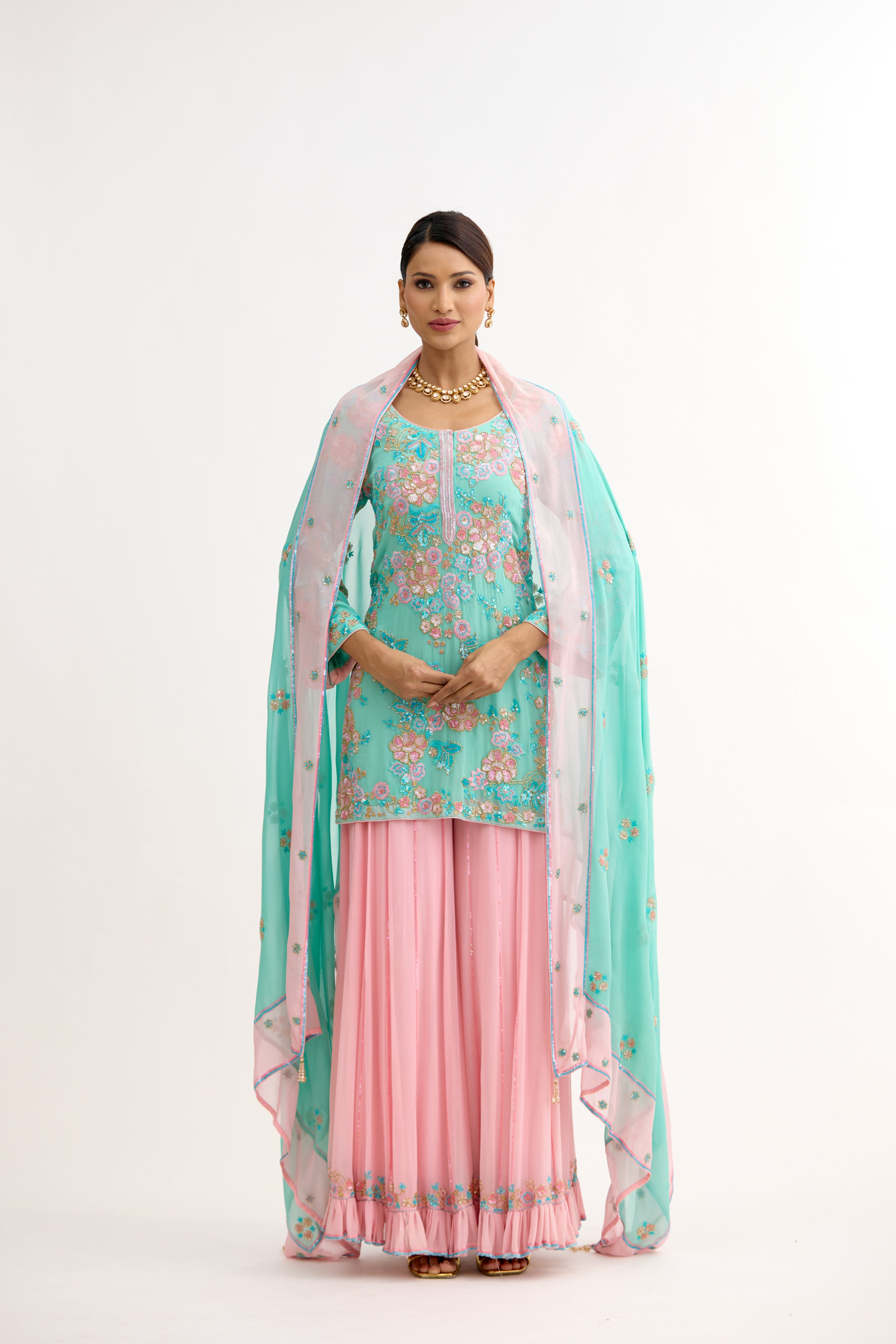 Jahanara Sequins Sharara Suit Set