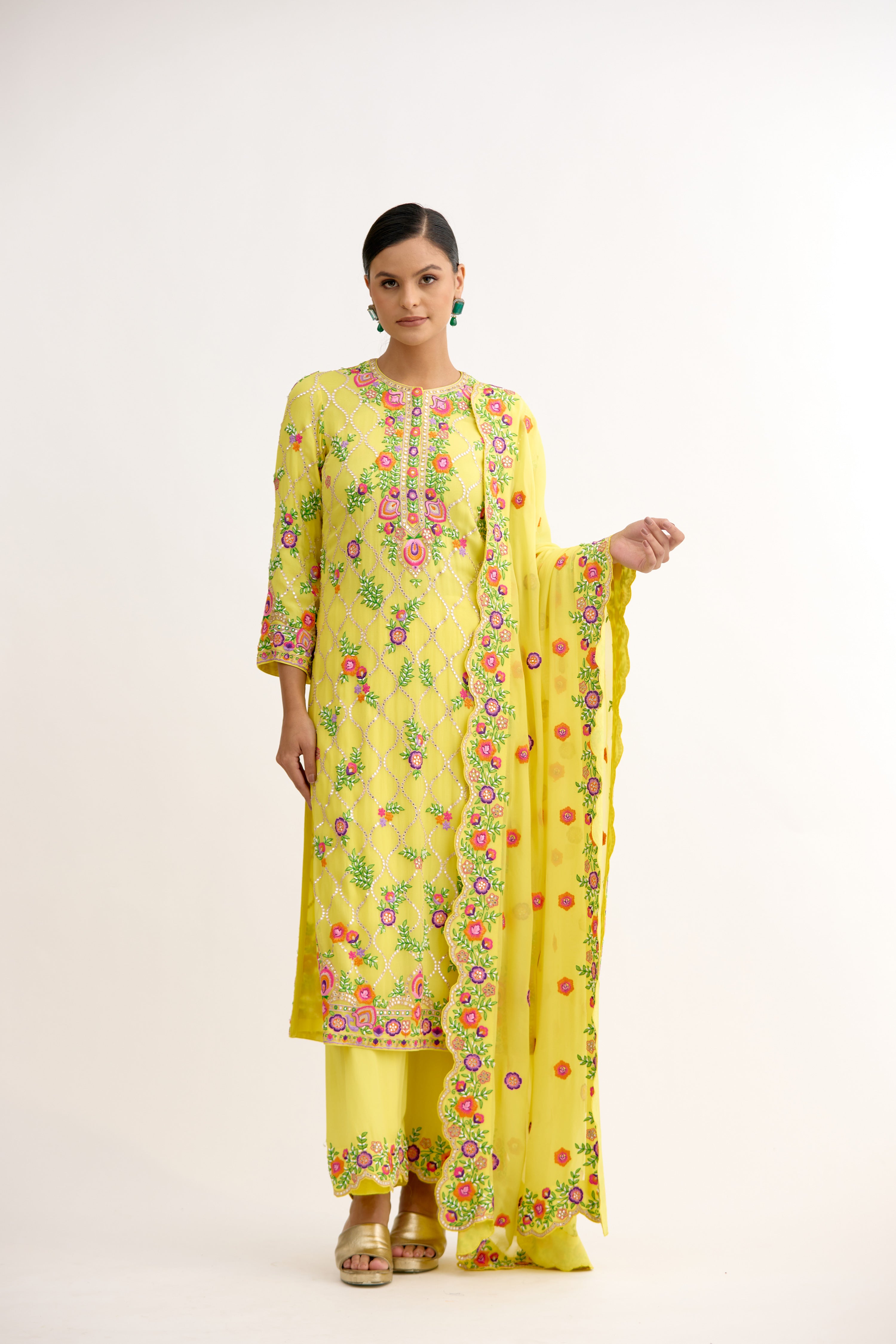 Rivaa Georgette Straight Suit Set