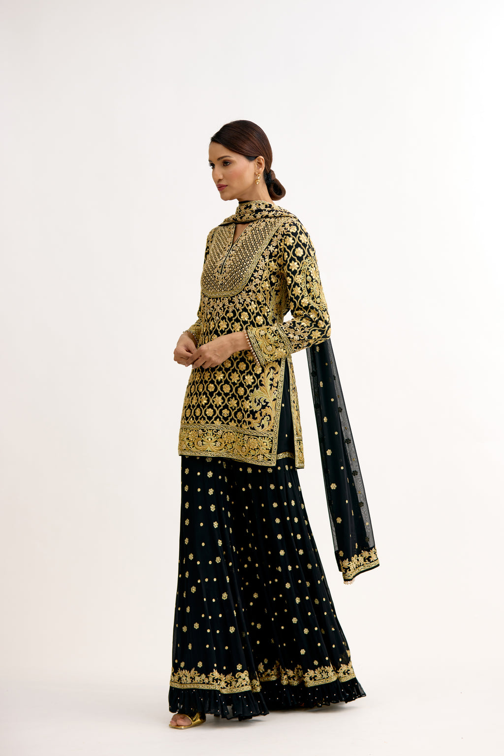 Shahi Zareen Frill Sharara Suit Set