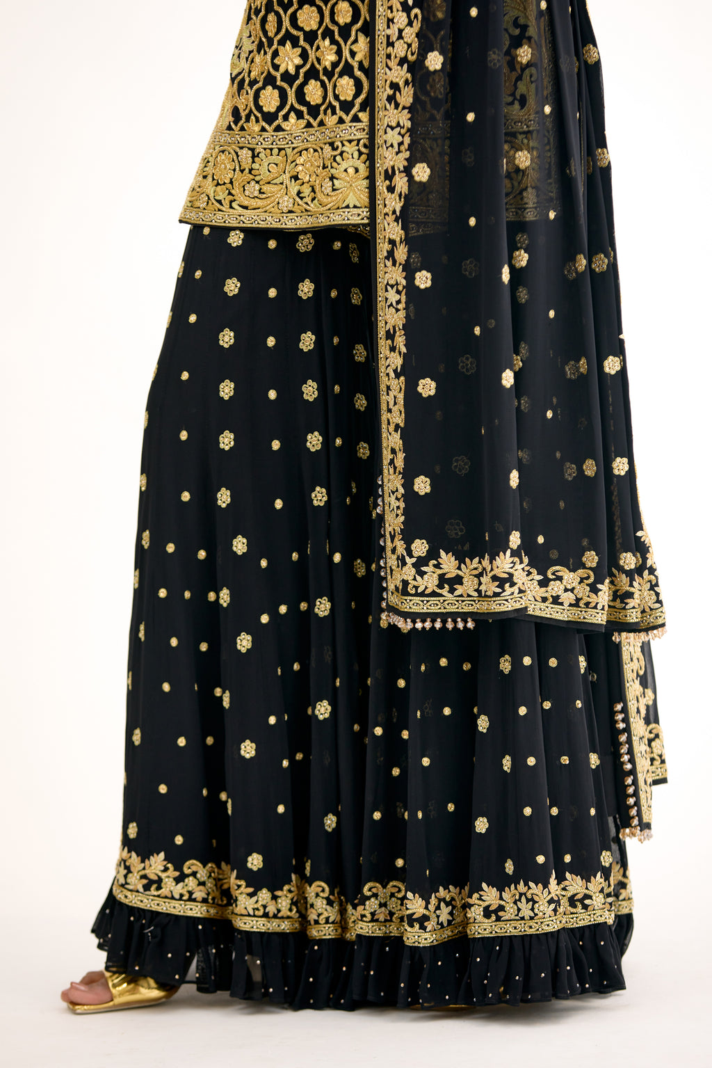Shahi Zareen Frill Sharara Suit Set