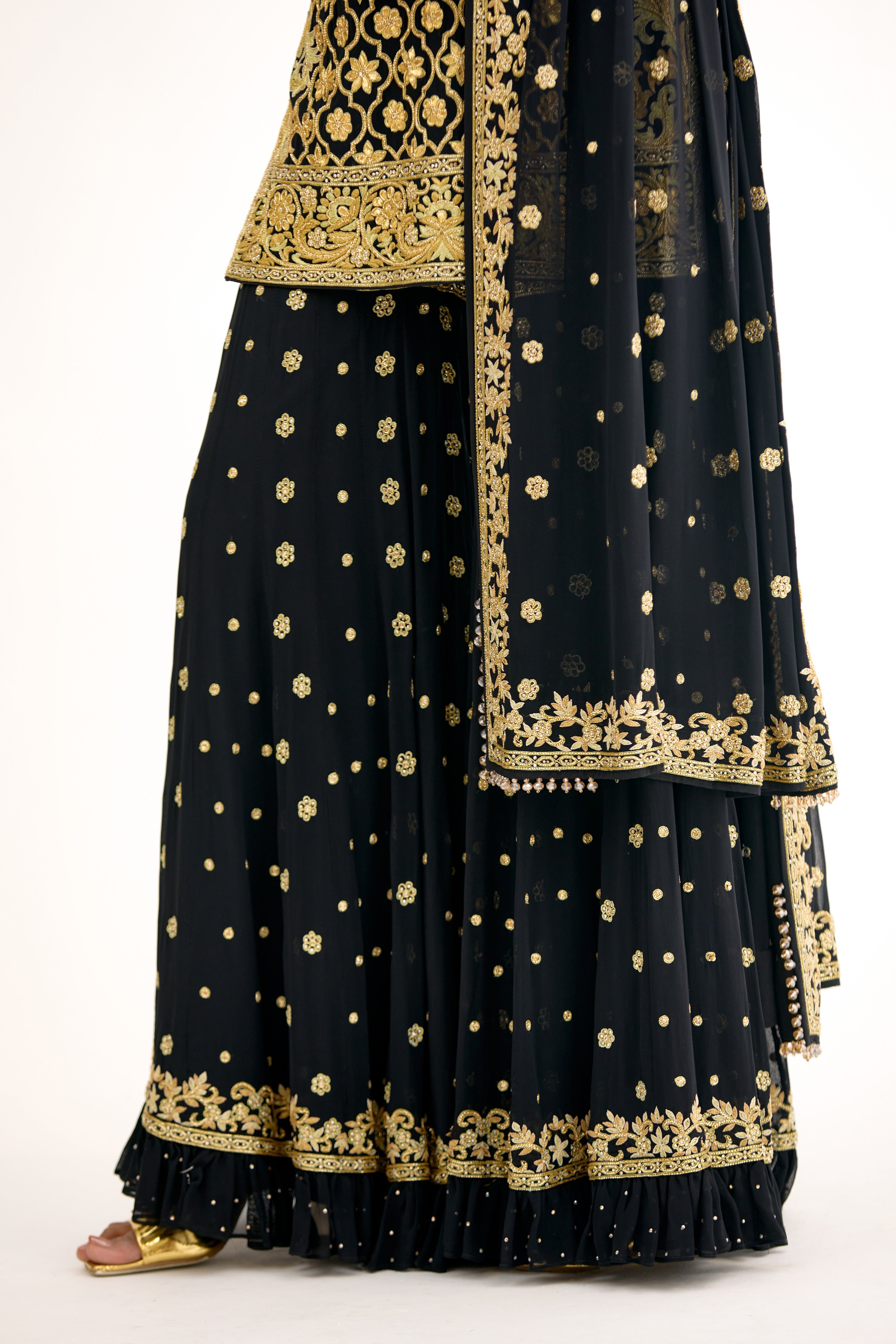 Shahi Zareen Frill Sharara Suit Set