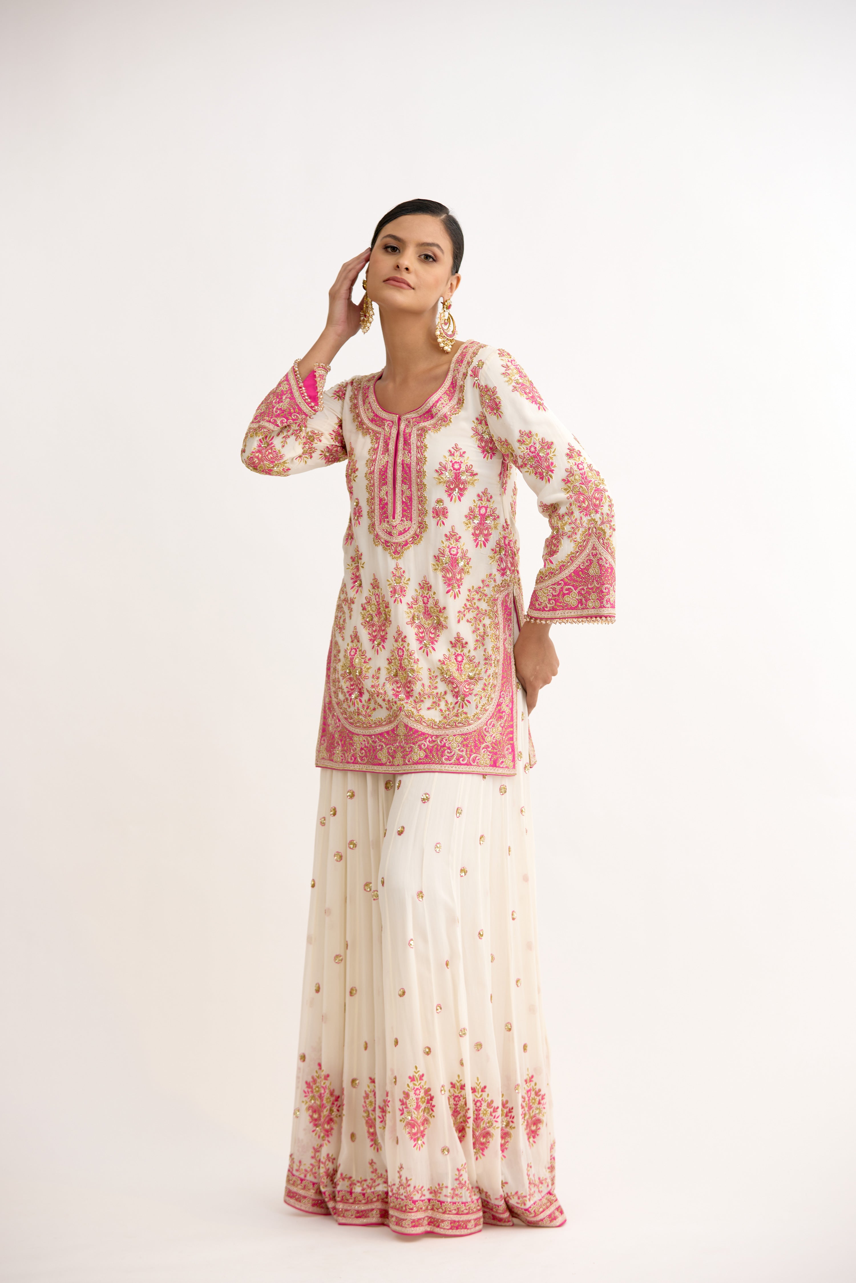 Adaa-e-Nawabi Georgette Sharara Suit Set