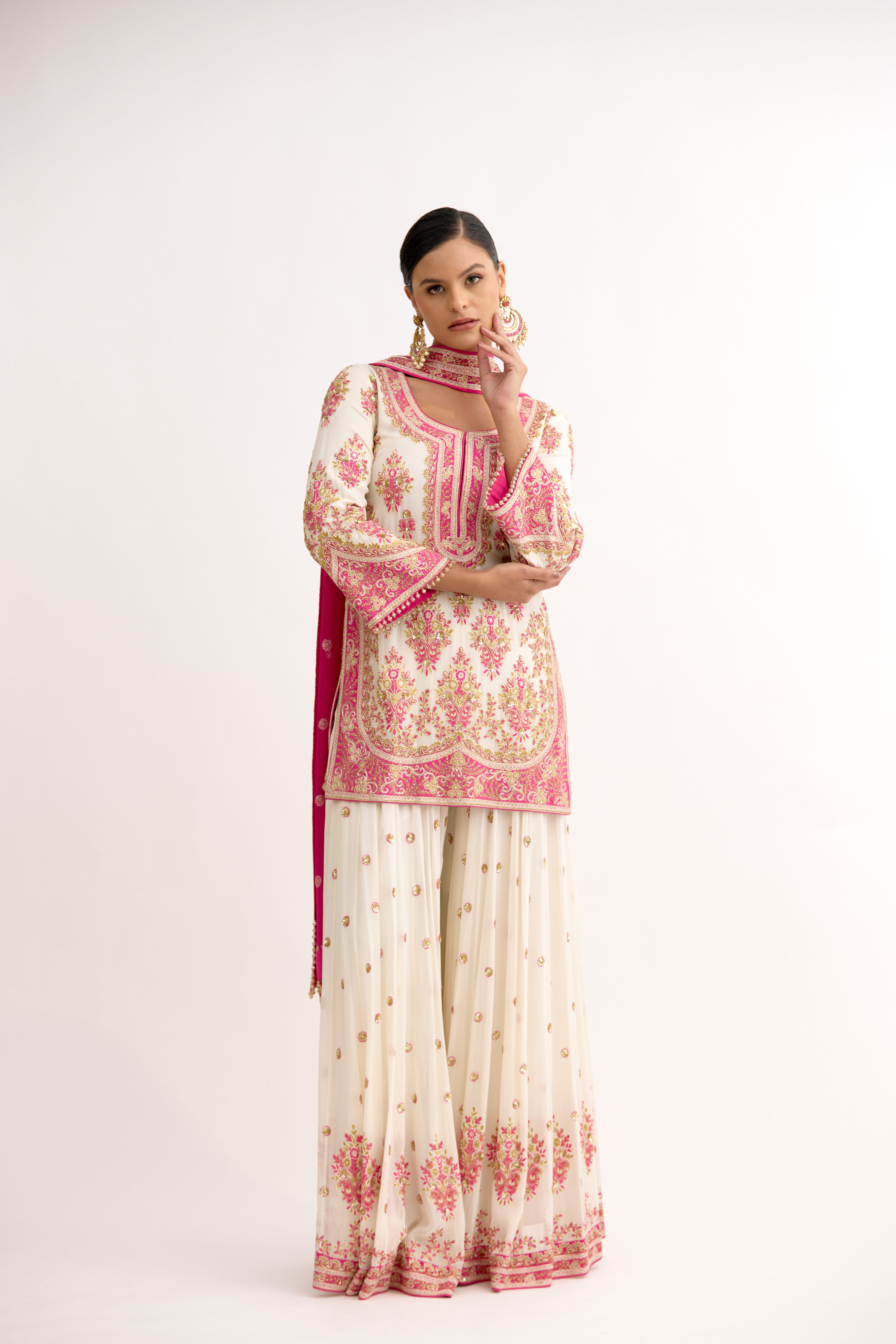 Adaa-e-Nawabi Georgette Sharara Suit Set