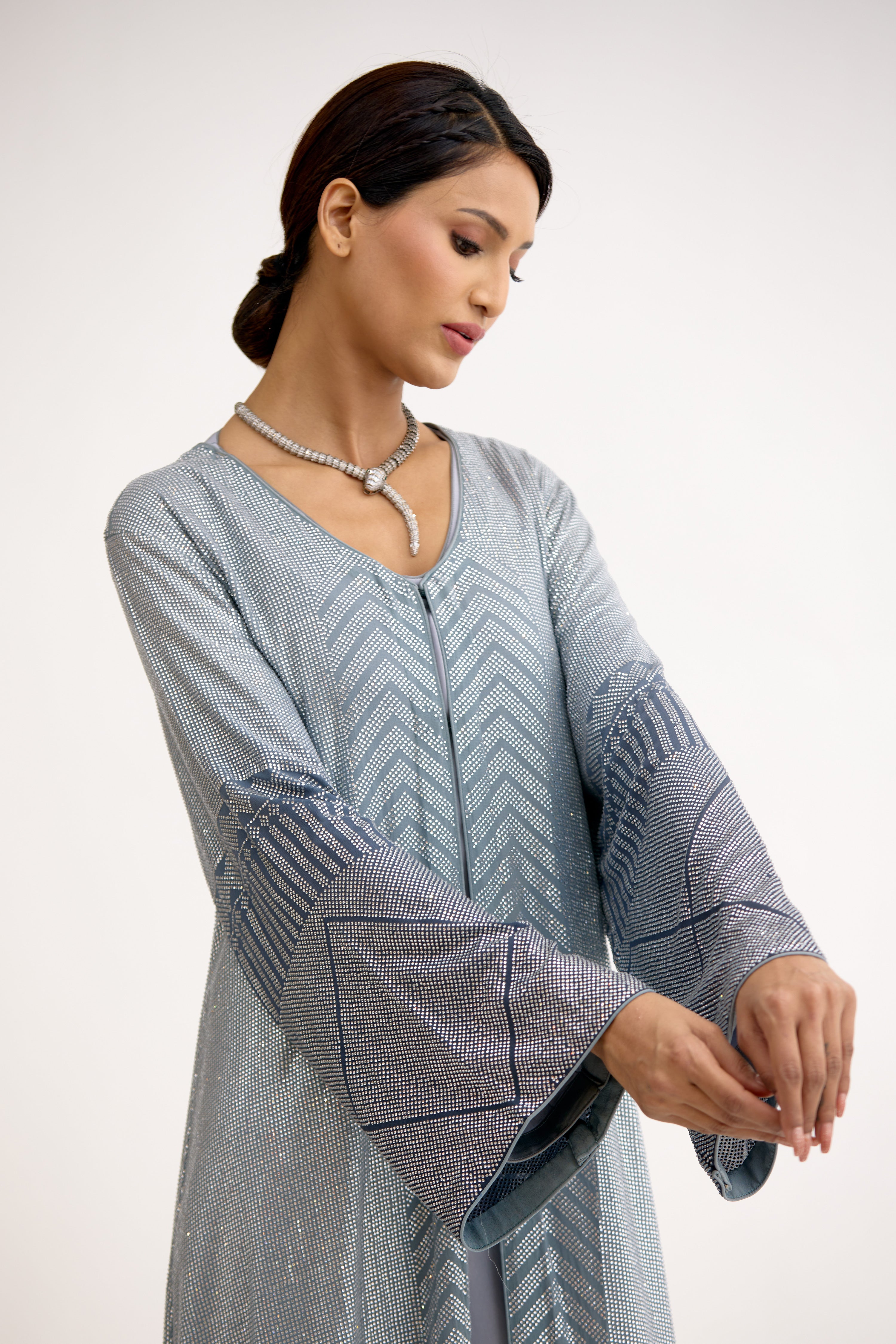 Elara Crystal Kaftan Dress