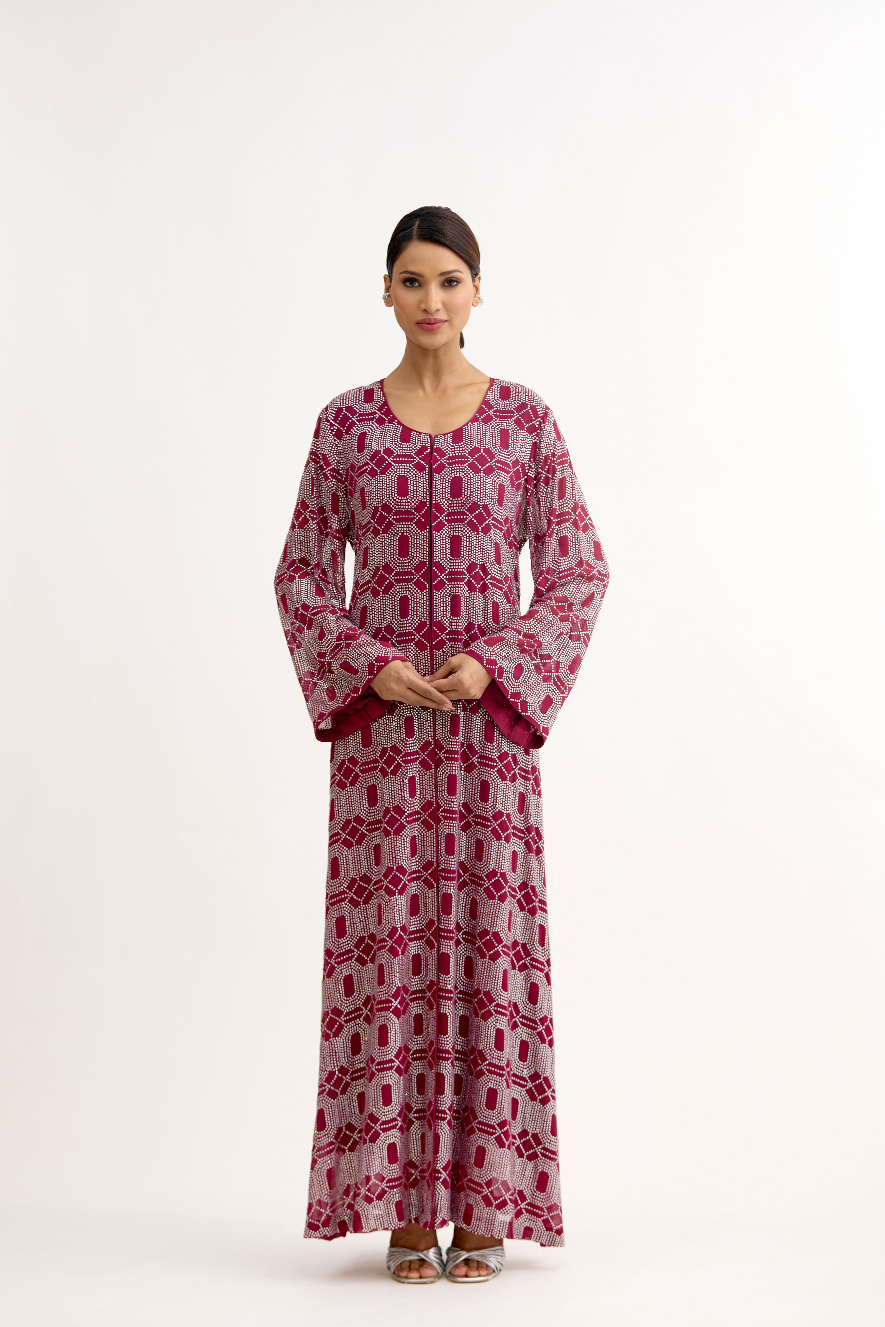 Zeenat-e-Sheesh Crystal Kaftan Dress