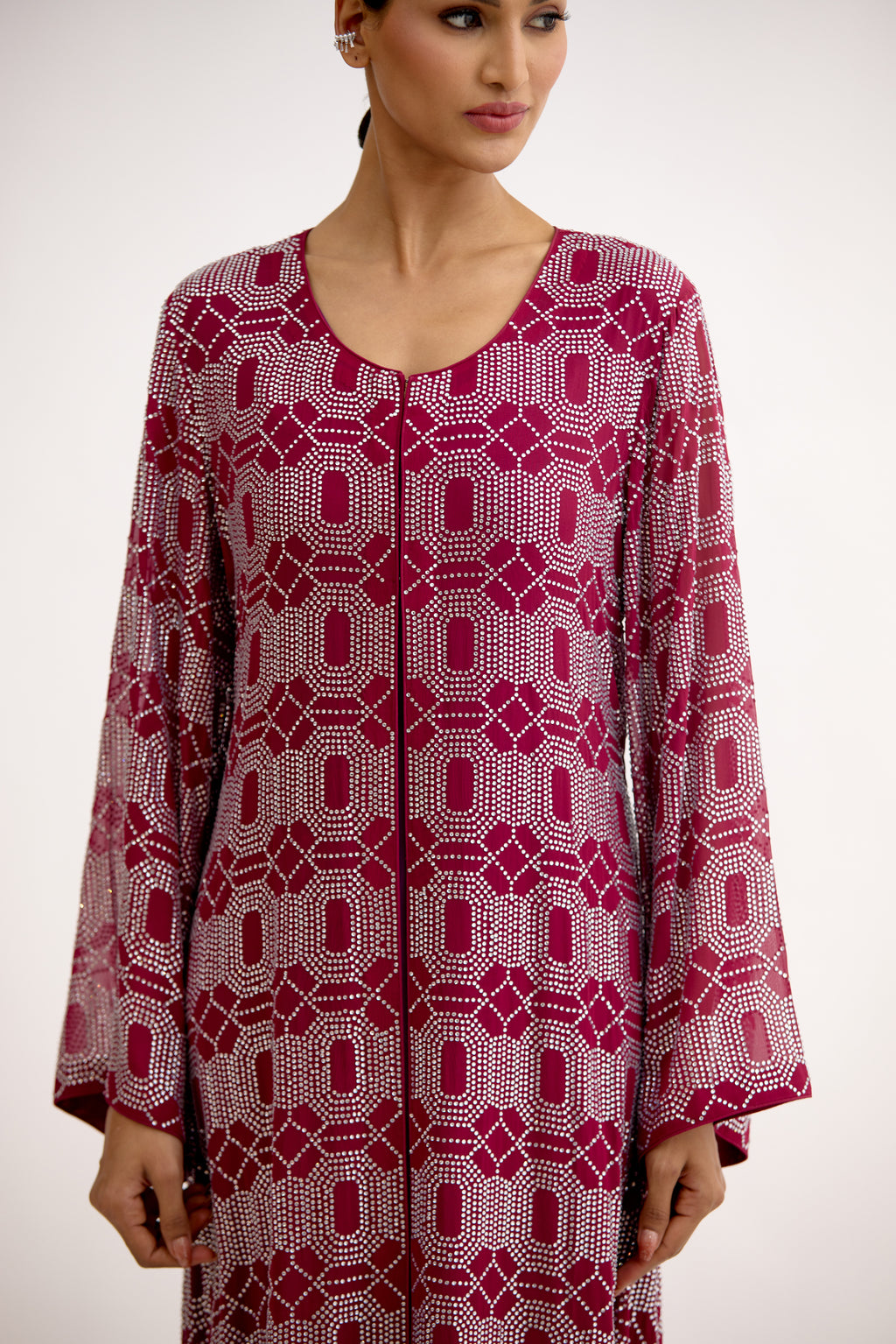 Zeenat-e-Sheesh Crystal Kaftan Dress