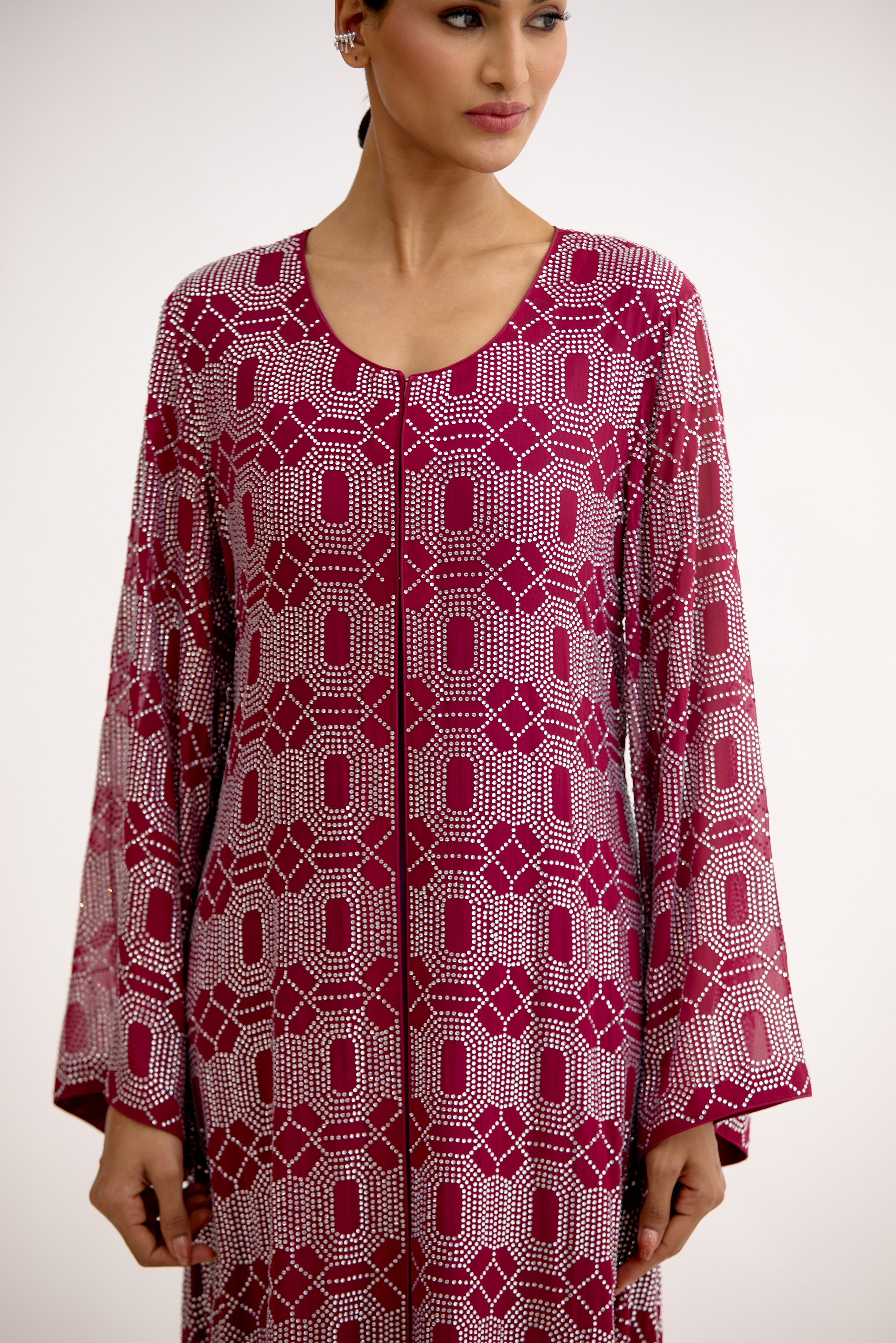 Zeenat-e-Sheesh Crystal Kaftan Dress