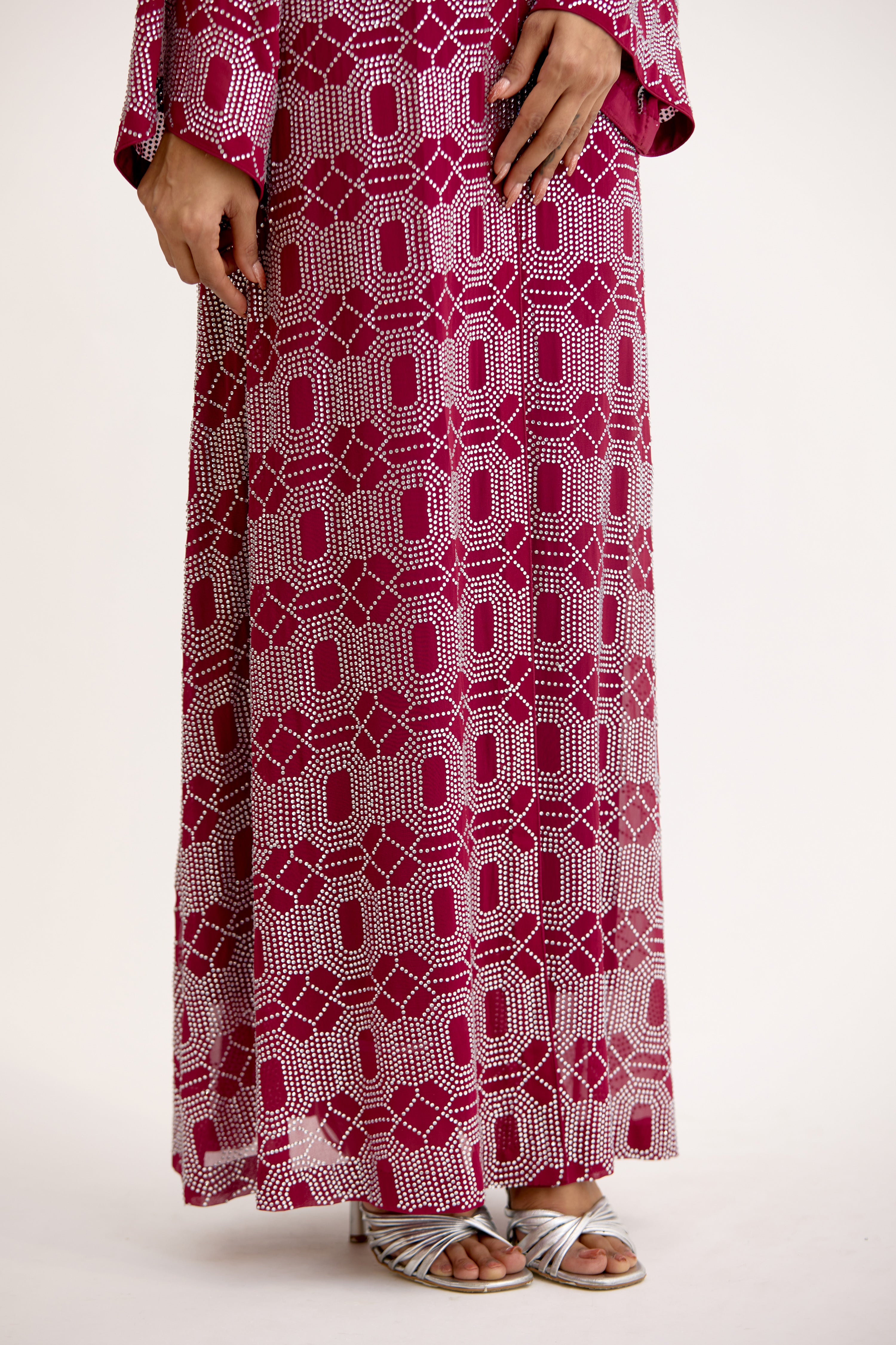 Zeenat-e-Sheesh Crystal Kaftan Dress