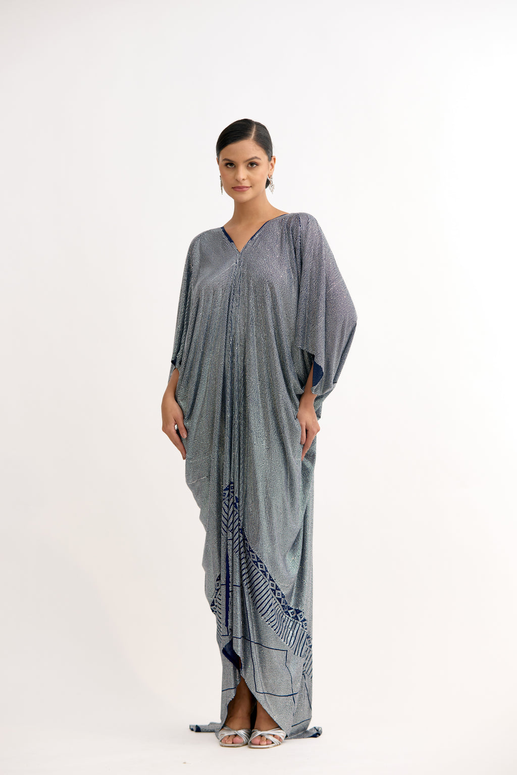 Evara Royale Crystal Cowl Dress