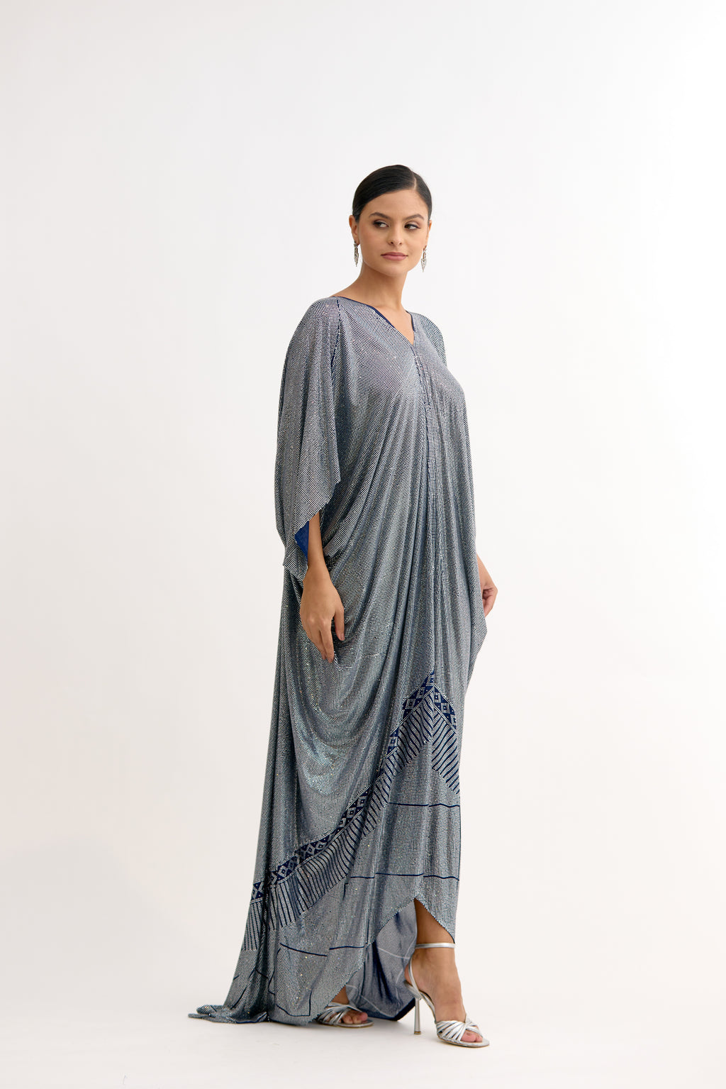 Evara Royale Crystal Cowl Dress