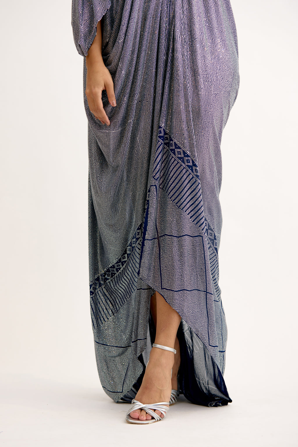 Evara Royale Crystal Cowl Dress