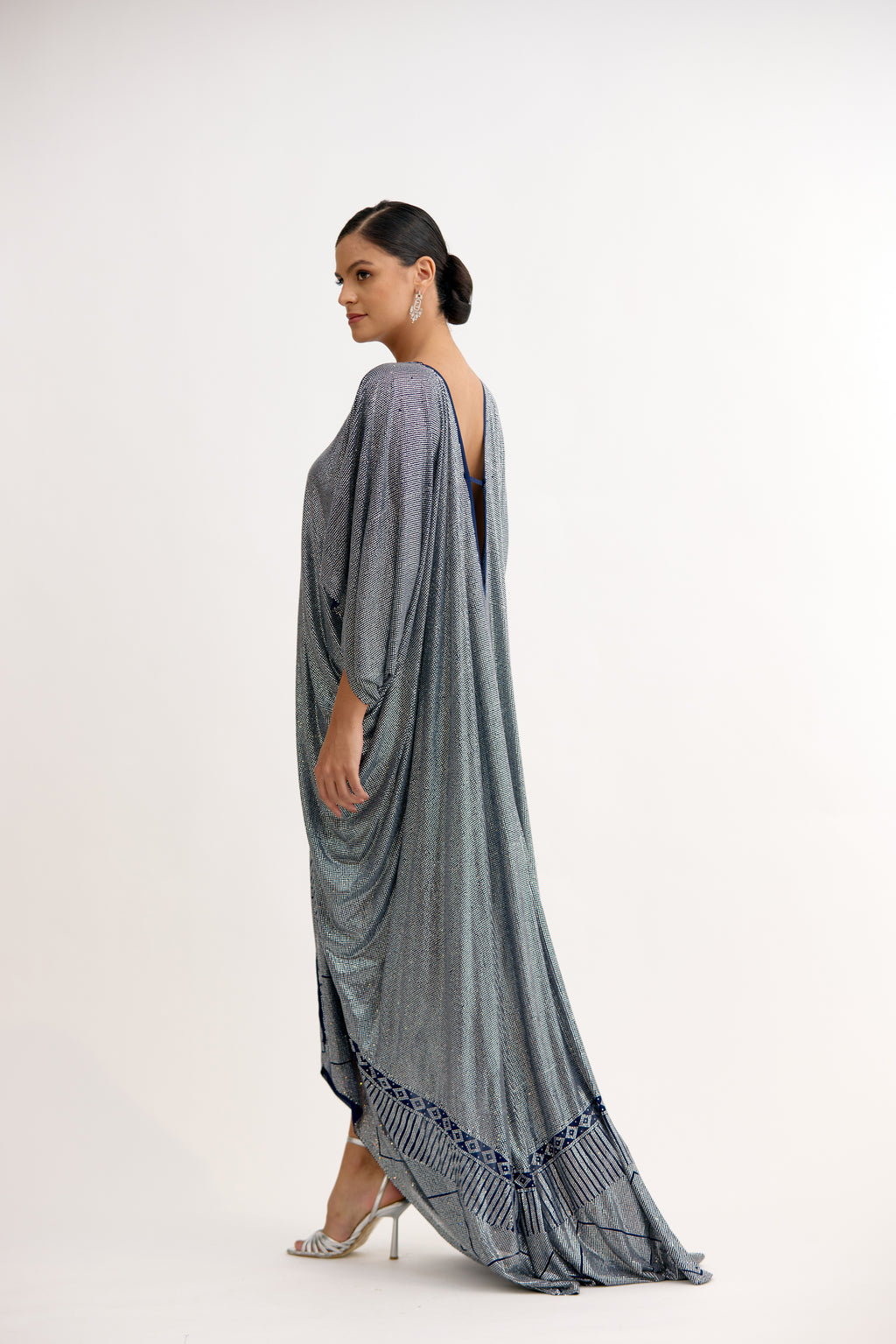 Evara Royale Crystal Cowl Dress
