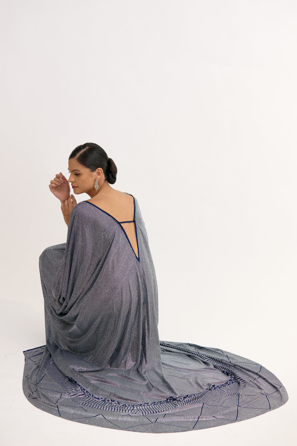 Evara Royale Crystal Cowl Dress