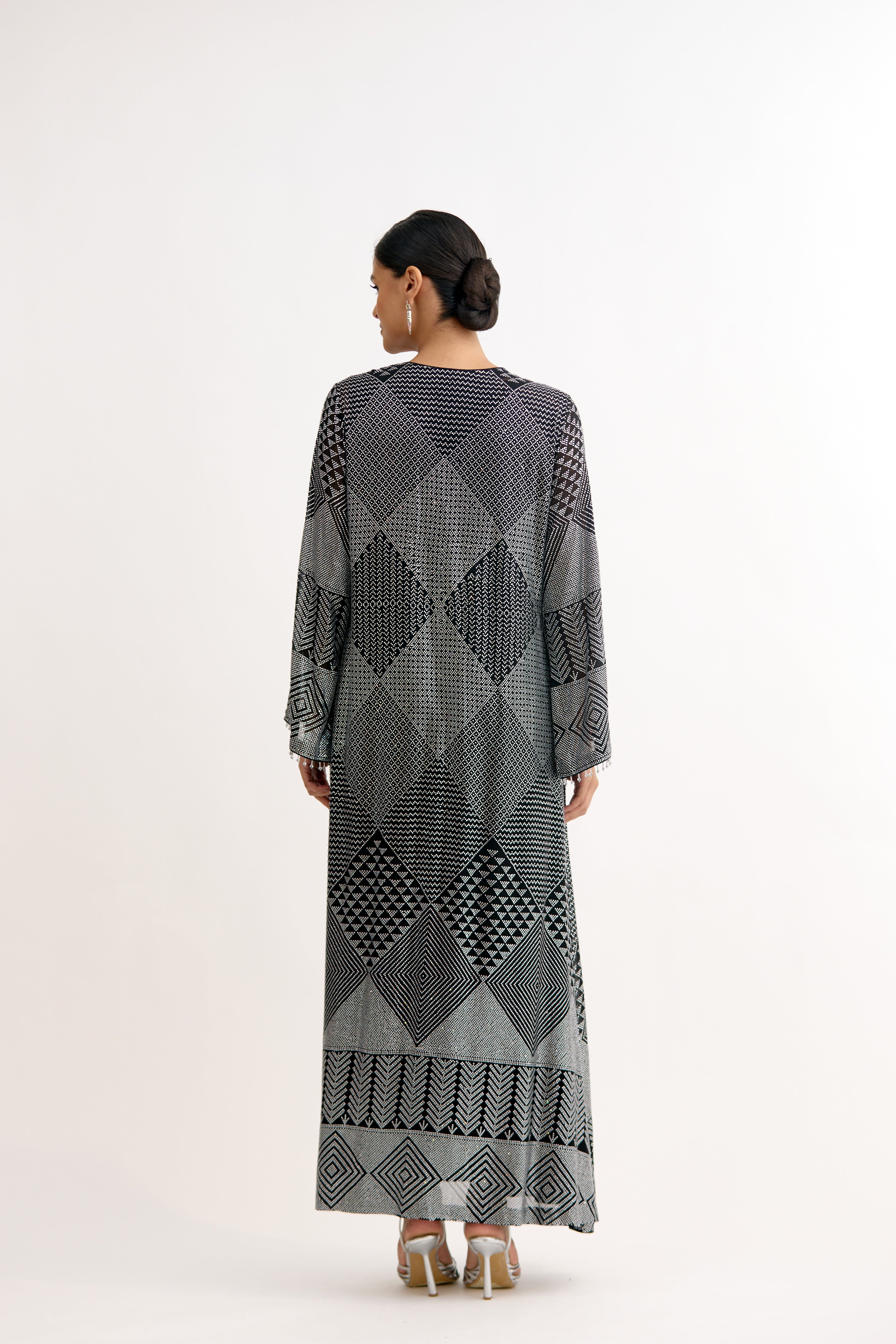 Evara Royale Crystal Cowl Dress