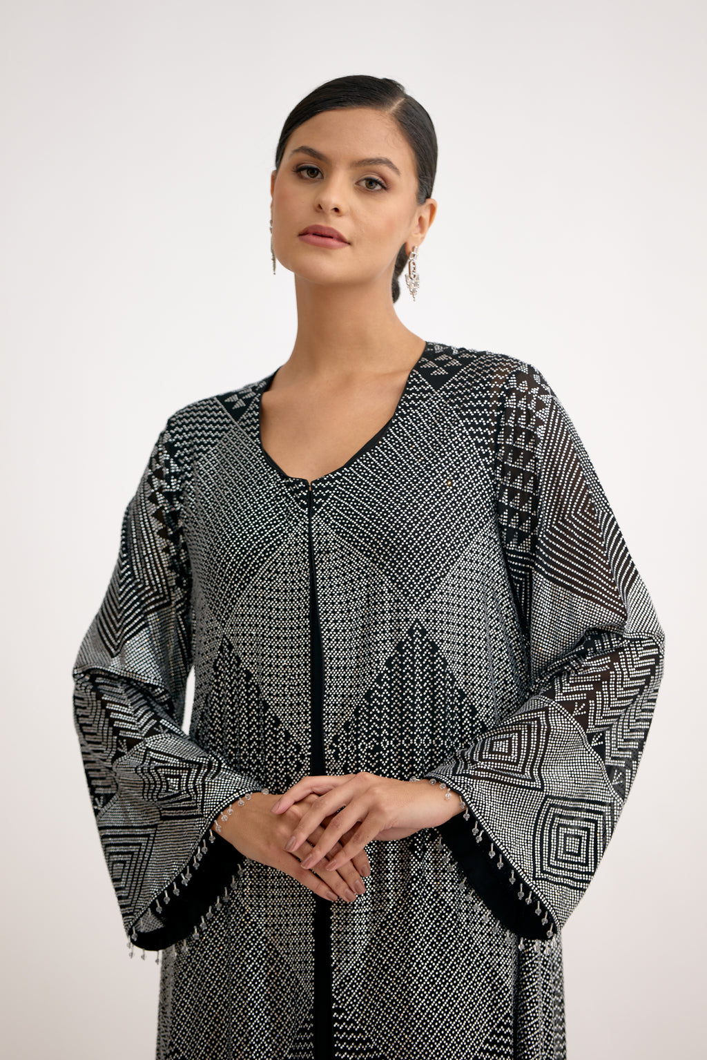 Crystal Mirage Tassel Cape Dress