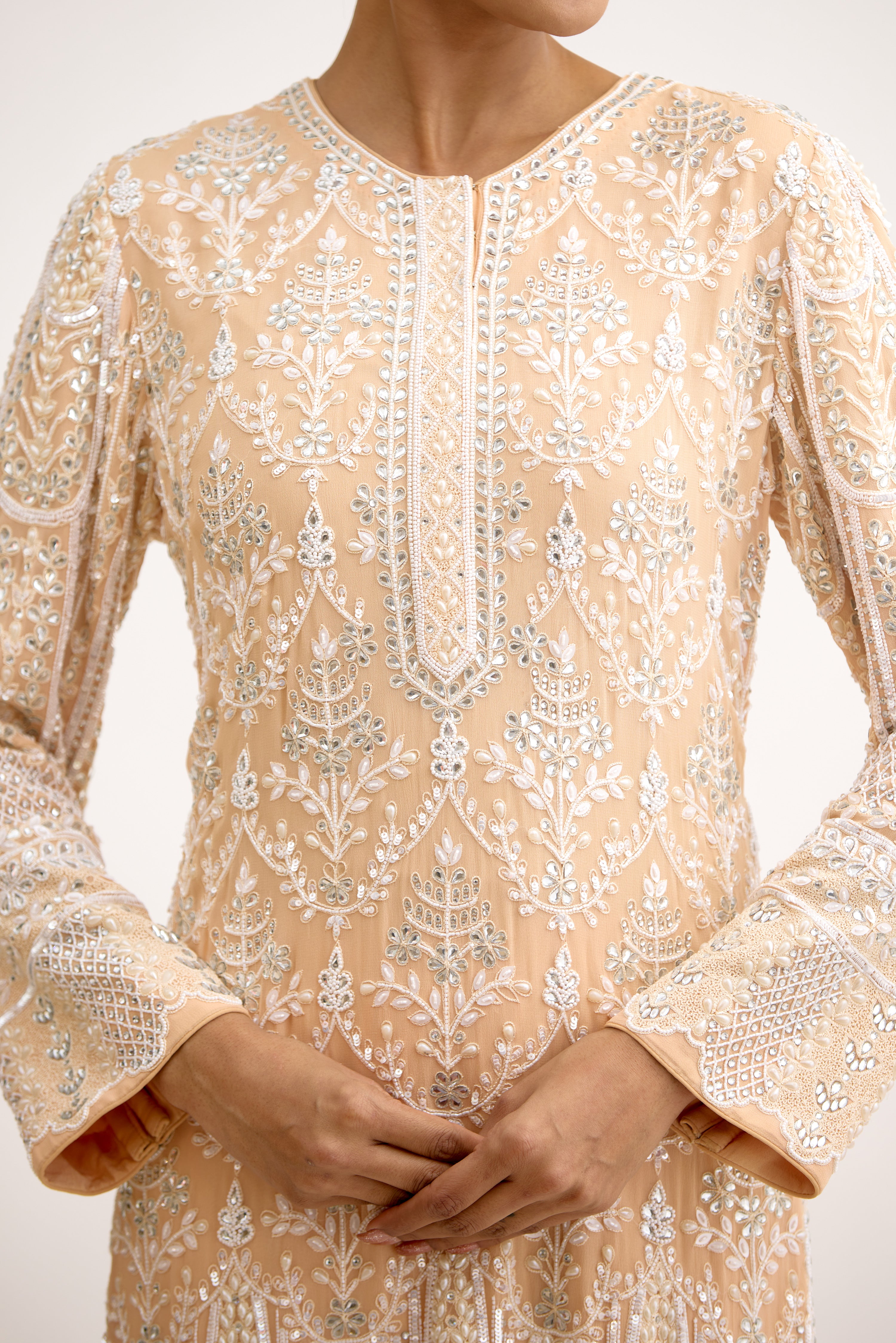 Inaya Hand-Embroidered Sharara Suit Set