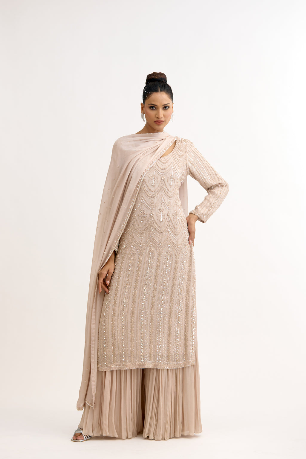 Inaya Hand-Embroidered Sharara Suit Set