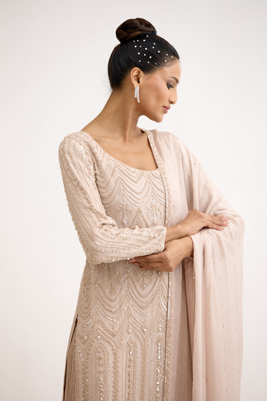 Inaya Hand-Embroidered Sharara Suit Set