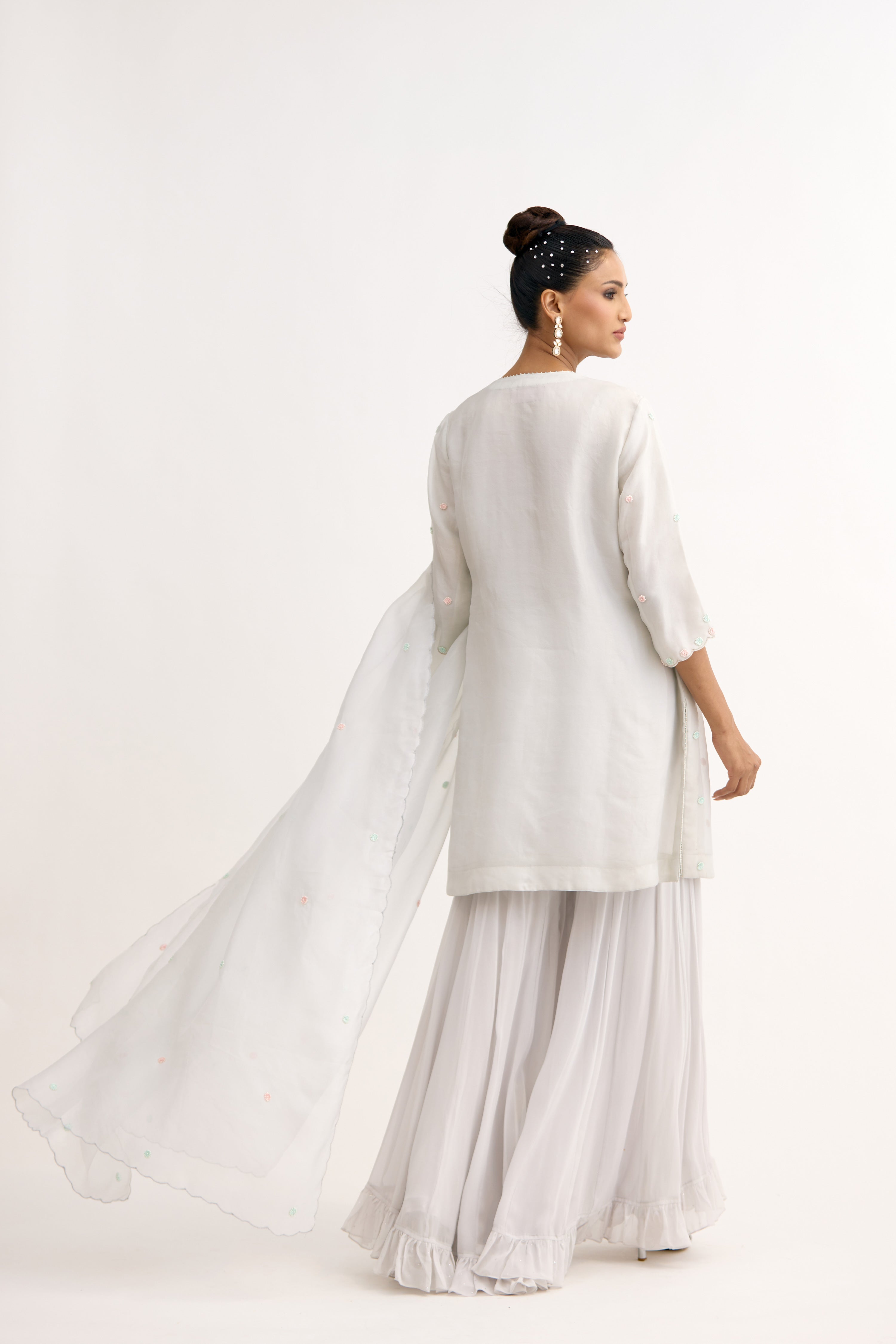 Aaira Sheesh Pearl Dabka Sharara Suit Set