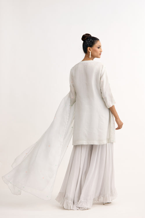 Aaira Sheesh Pearl Dabka Sharara Suit Set