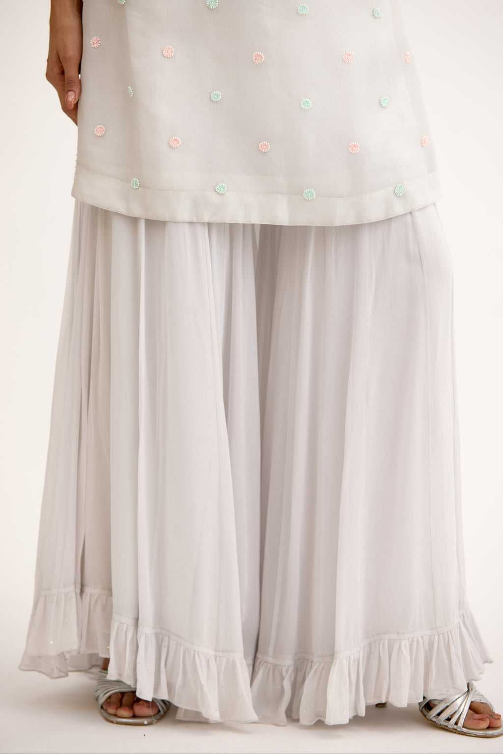 Aaira Sheesh Pearl Dabka Sharara Suit Set