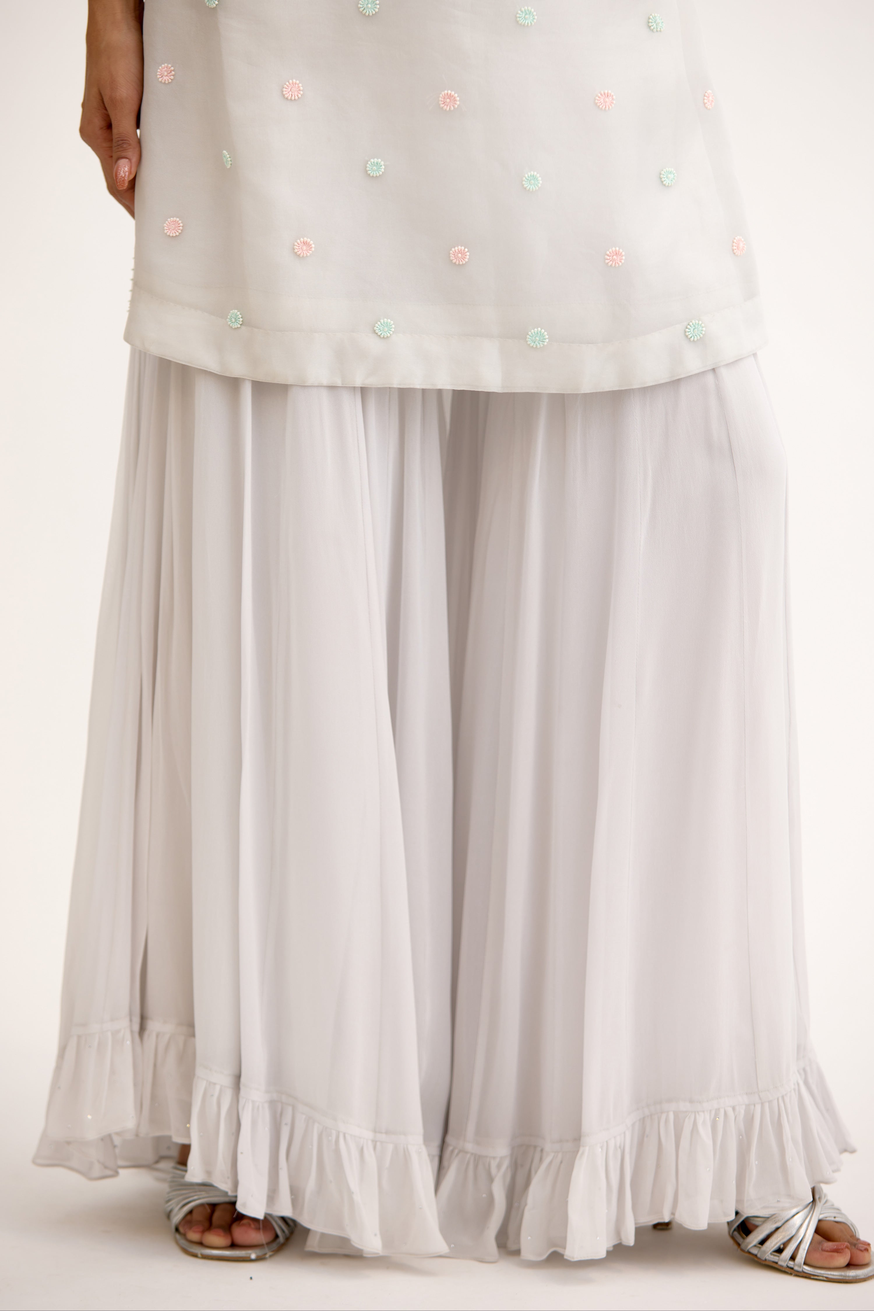 Aaira Sheesh Pearl Dabka Sharara Suit Set