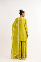 Ruh-e-Gul Chanderi Dabka Sharara Suit Set