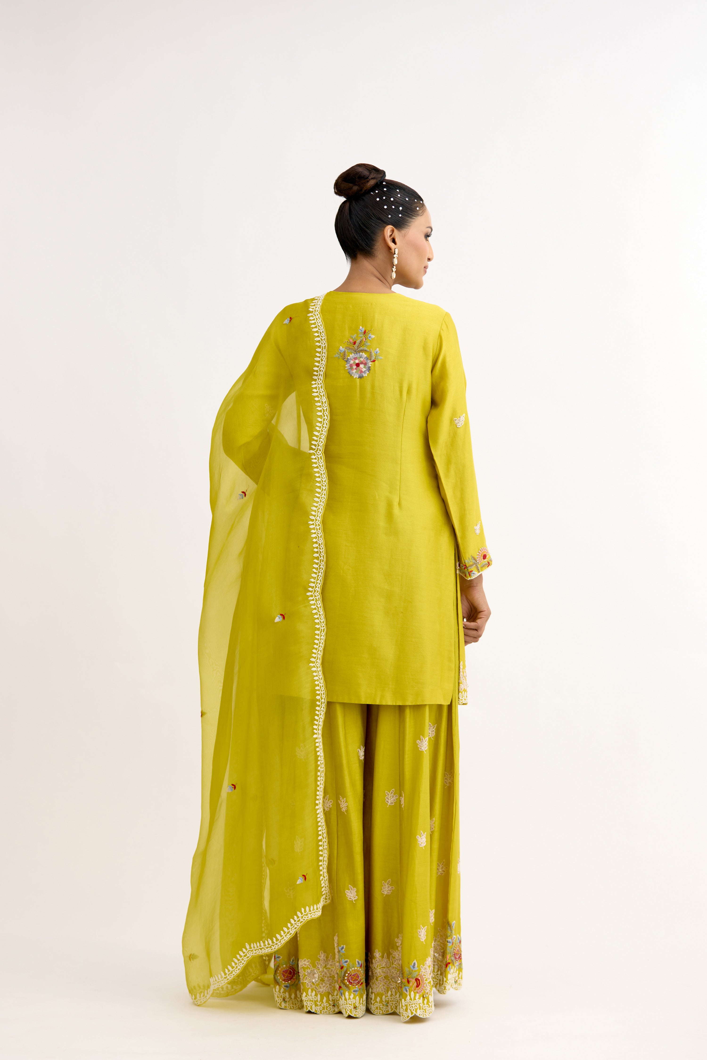Ruh-e-Gul Chanderi Dabka Sharara Suit Set