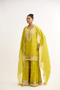 Ruh-e-Gul Chanderi Dabka Sharara Suit Set